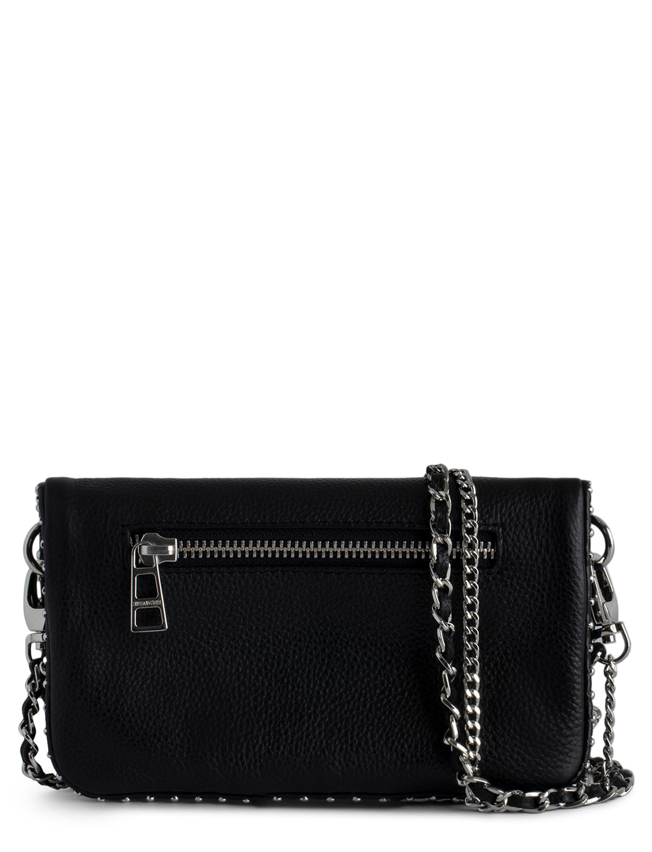 Zadig&Voltaire Rock Nano Clutch in Black Leather with Studs | H-Brands