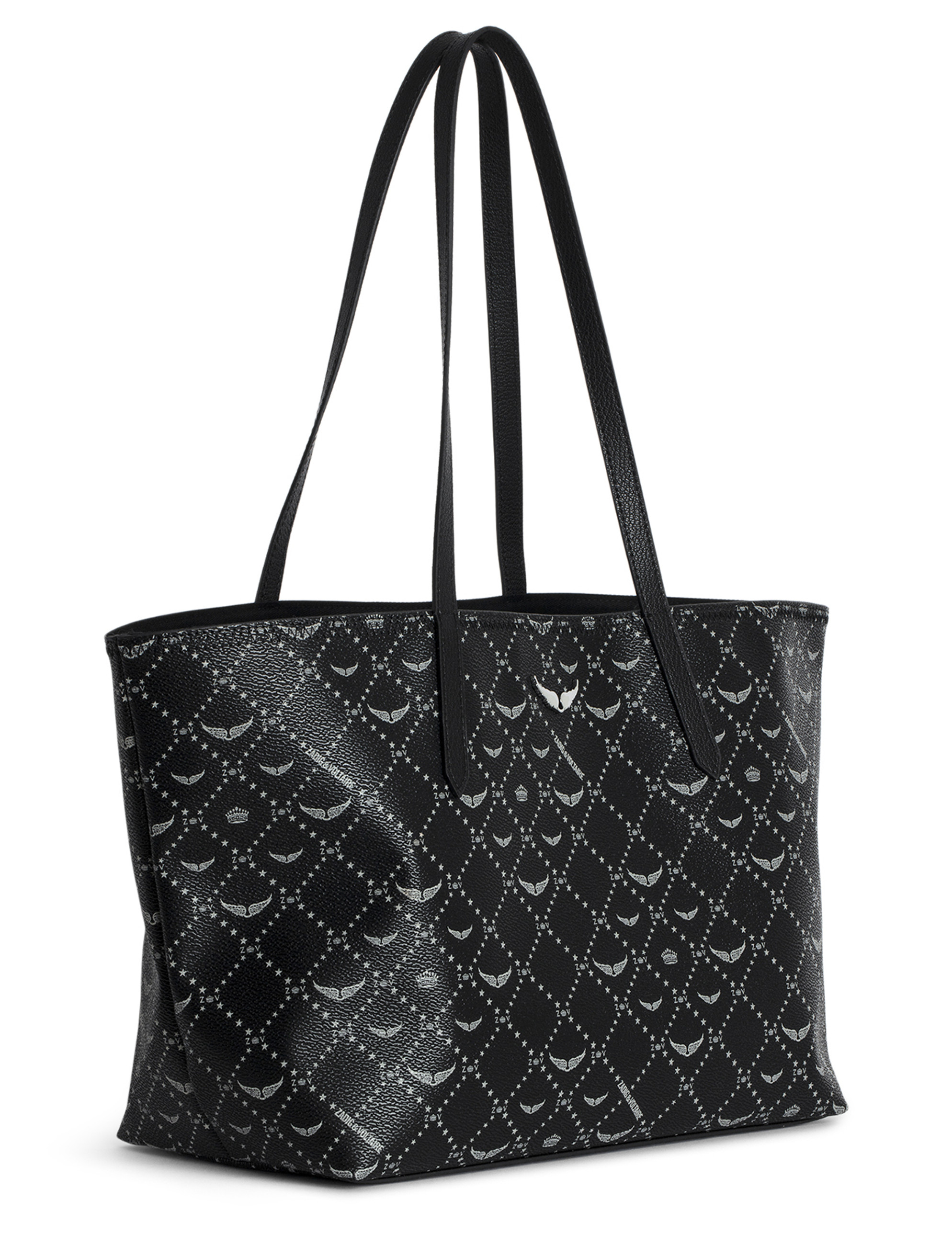 【関税込み】Z Xl Monogram Shopper Bag - Zadig & Voltaire - S Zadig&Voltaire Z XL Shopper Monogram Bag in Black Canvas | H