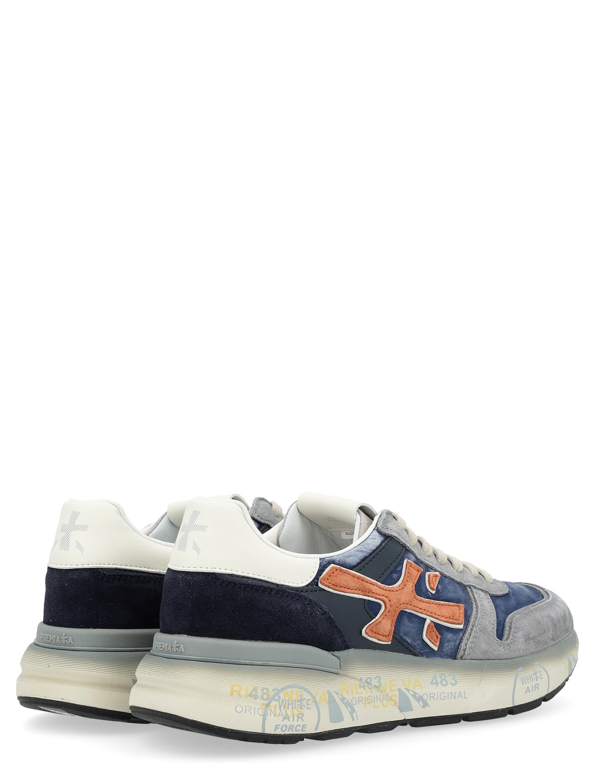 Premiata Mick 7215 blue and gray leather and fabric sneaker Premiata Mick 7215 blue and gray leather and fabric sneaker