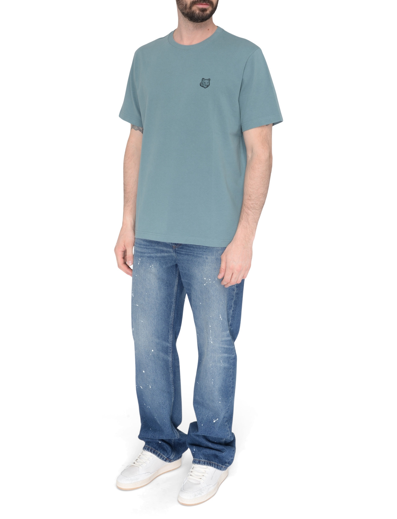 Maison Kitsuné Light Blue Cotton T-Shirt | H-Brands