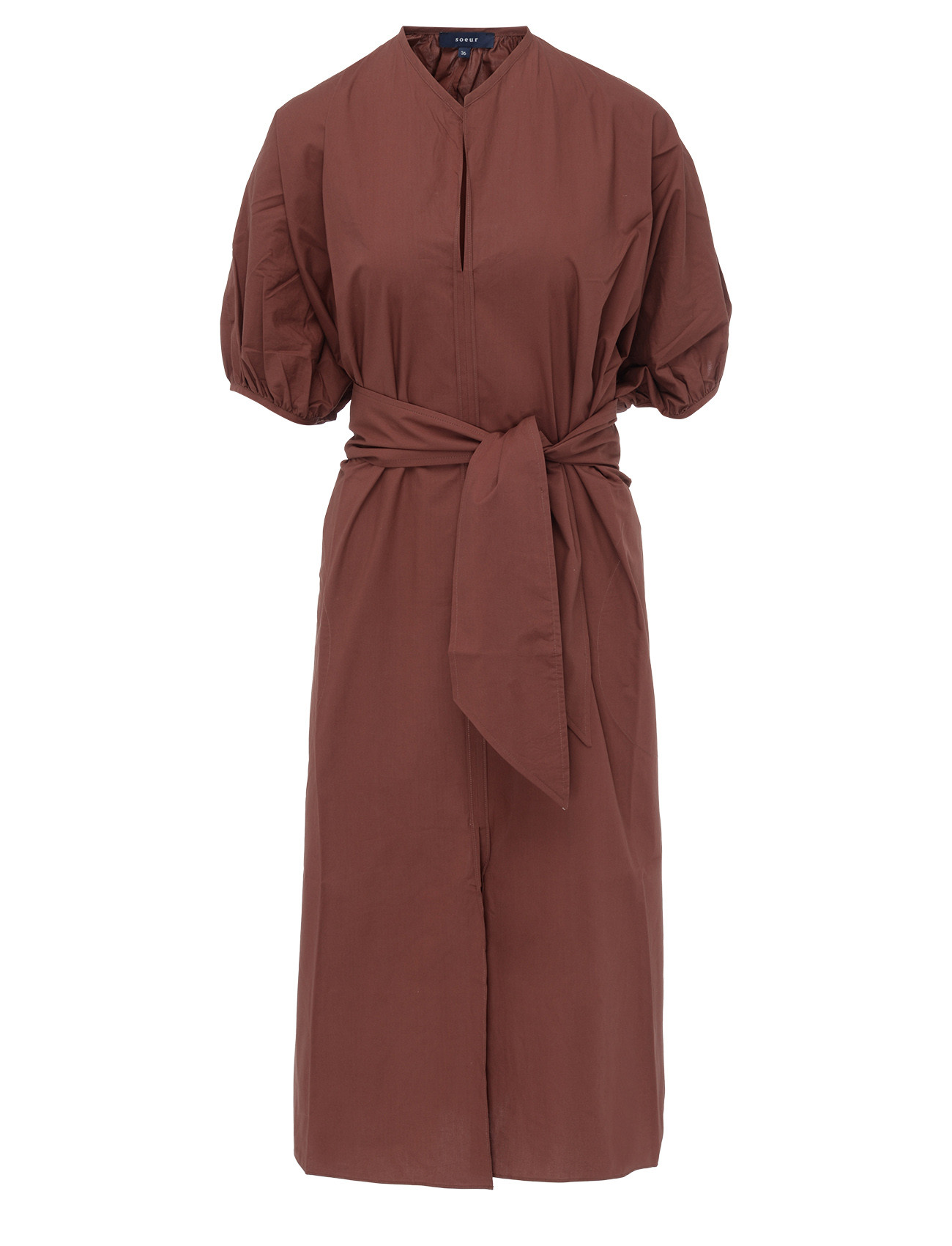 Soeur dress in mahogany-colored organic cotton | H-Brands