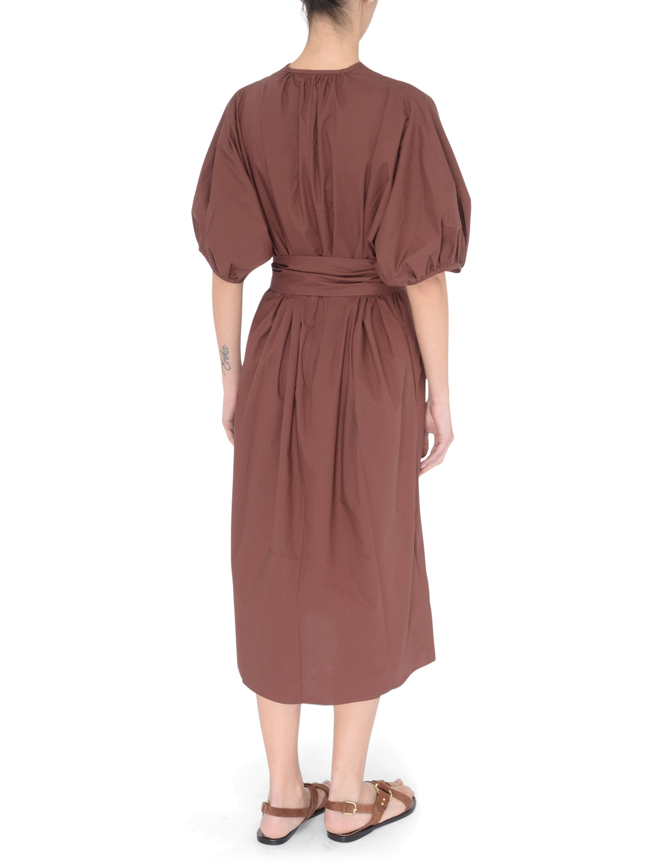 Soeur dress in mahogany-colored organic cotton | H-Brands