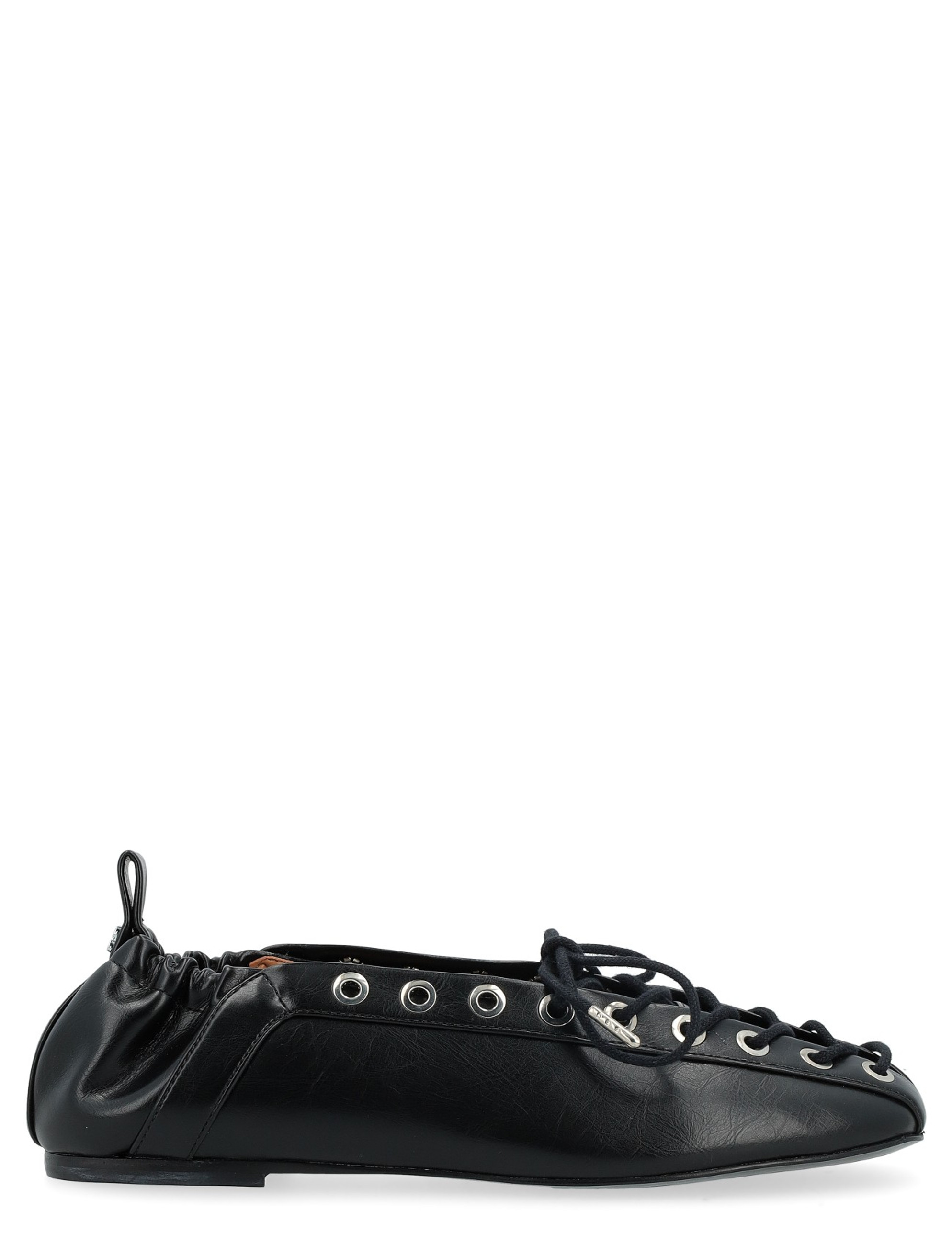 【送料関税込】GANNI Ballerina Shoe Ganni black leather ballerina | H-Brands