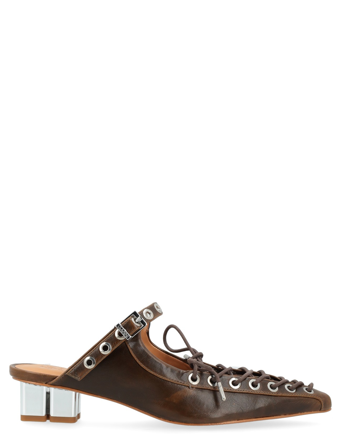 Ganni mules Ganni olive green recycled leather | H-Brands