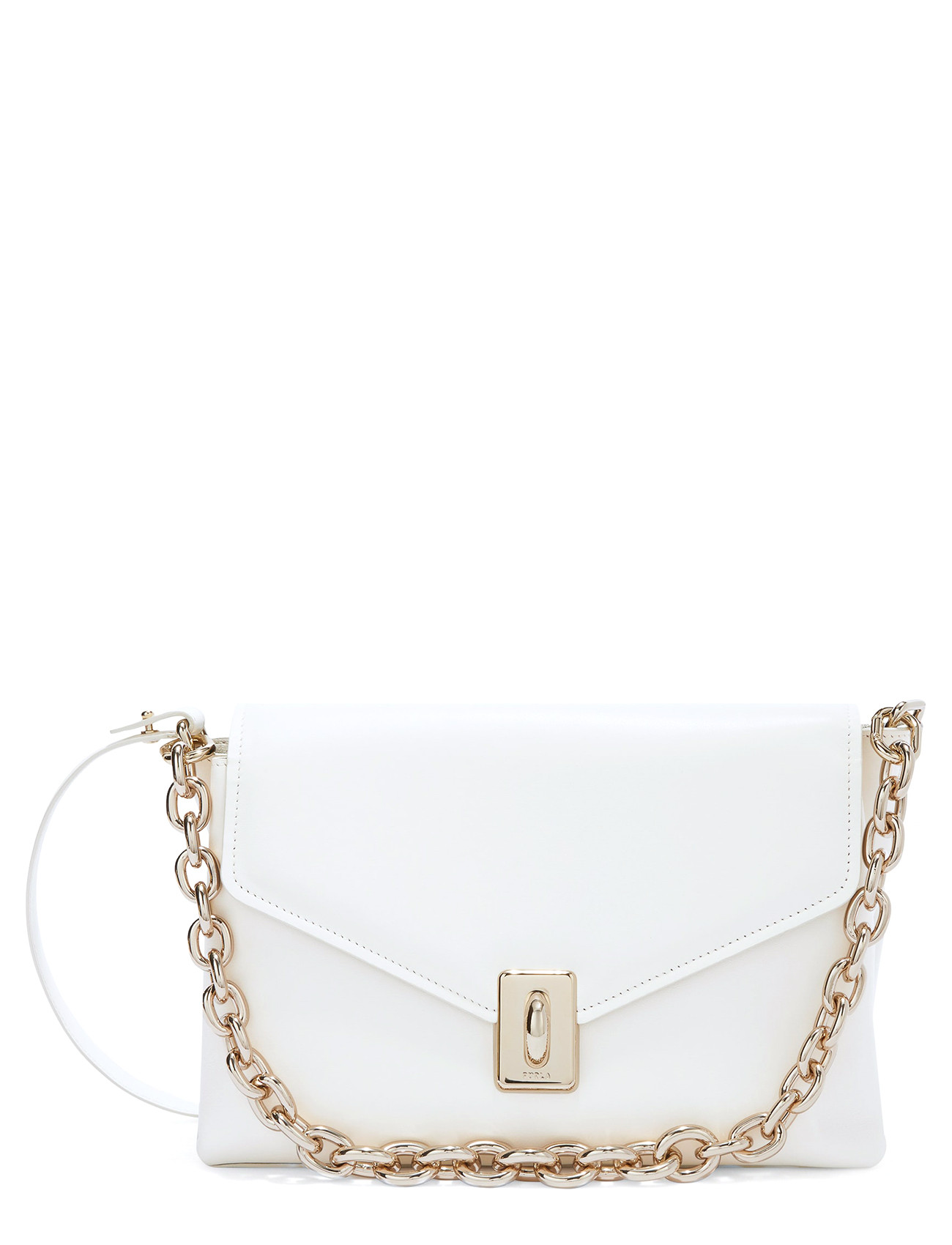 Borsa a tracolla Furla Meridiana M in pelle color panna