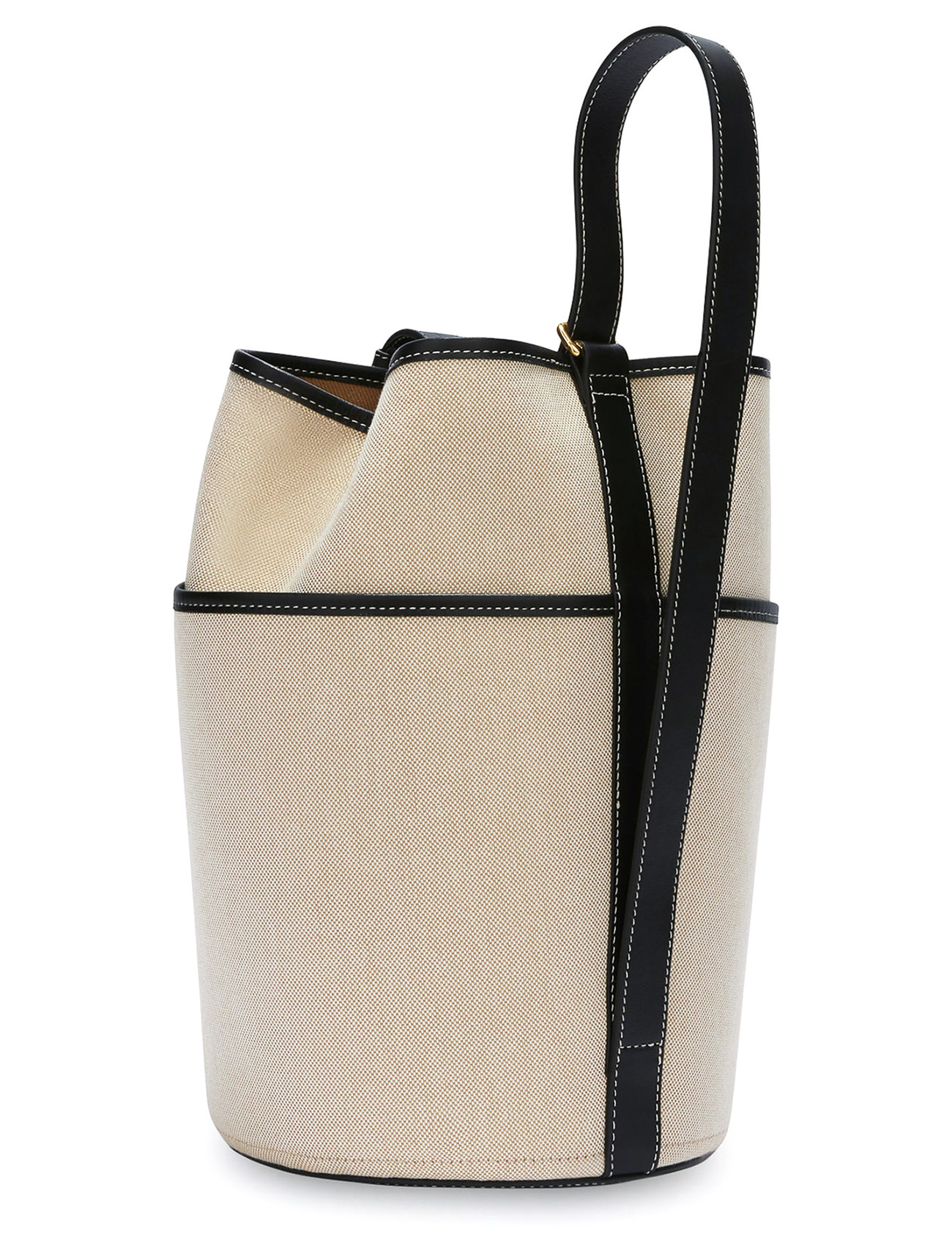 Furla M Bag in natural-colored cotton with black trim | H-Brands