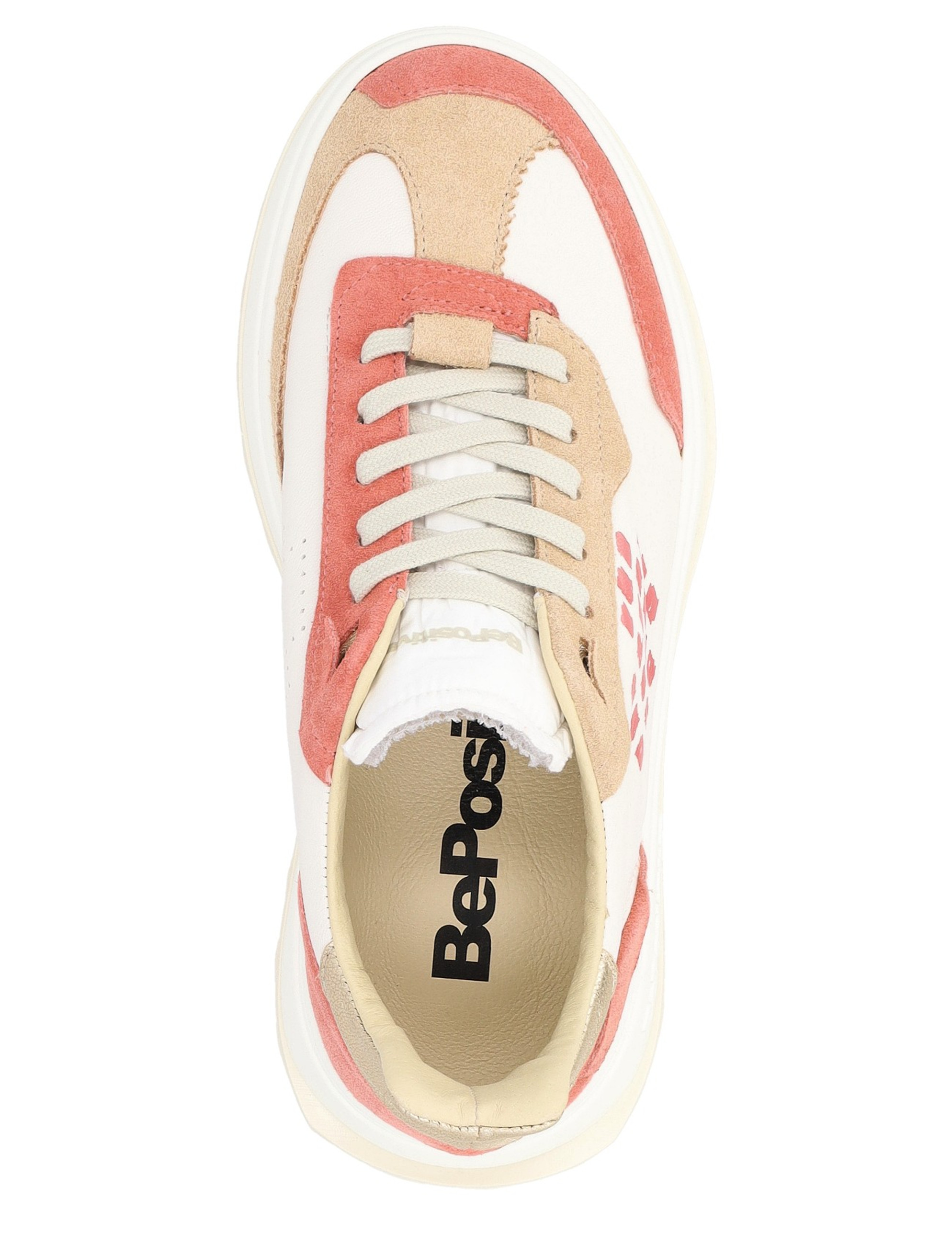 スニーカー Bepositive F4CUPRACE01/TUF Sneakers Cuprace Wing - Pigment BePositive Cuprace Wing white and pink leather sneaker | H