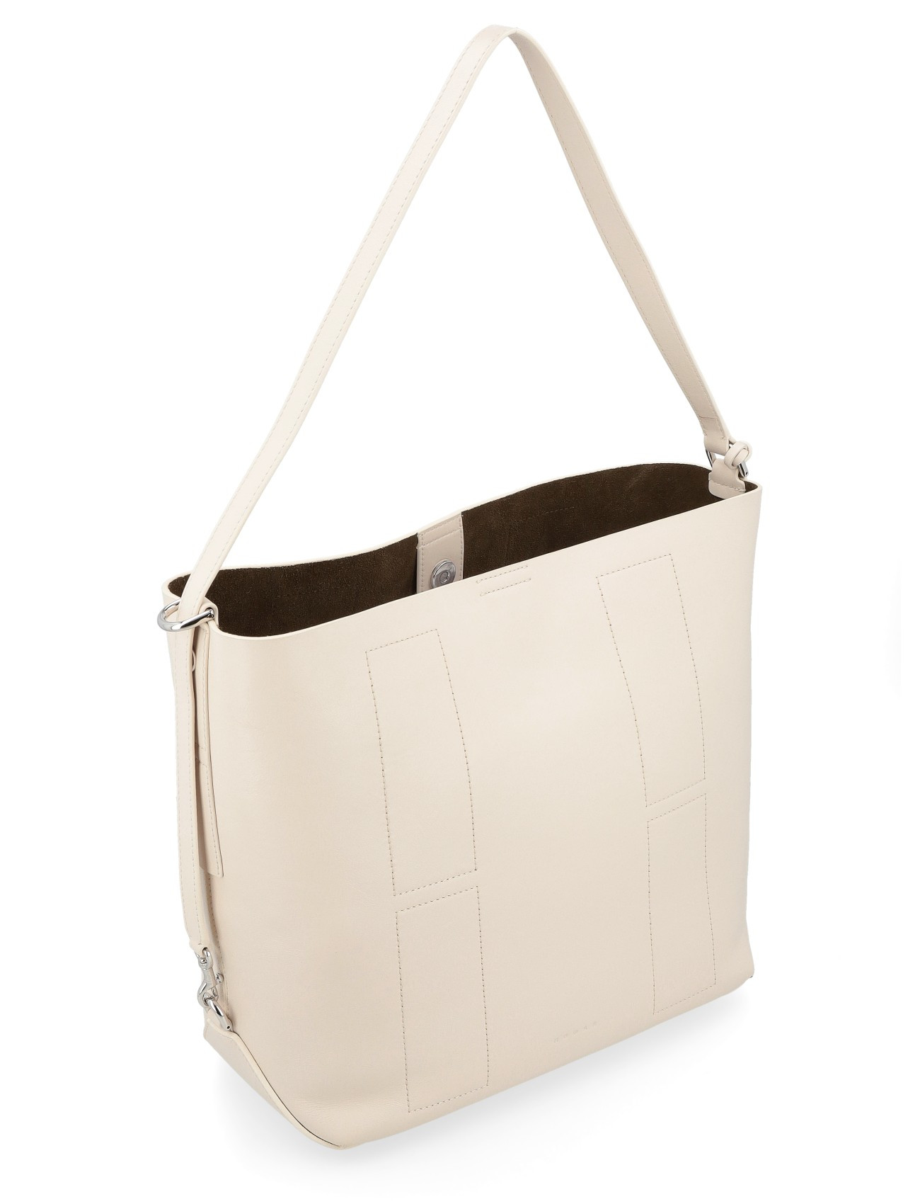 Hogan Medium Hobo Bag in Ivory Leather |H-Brands