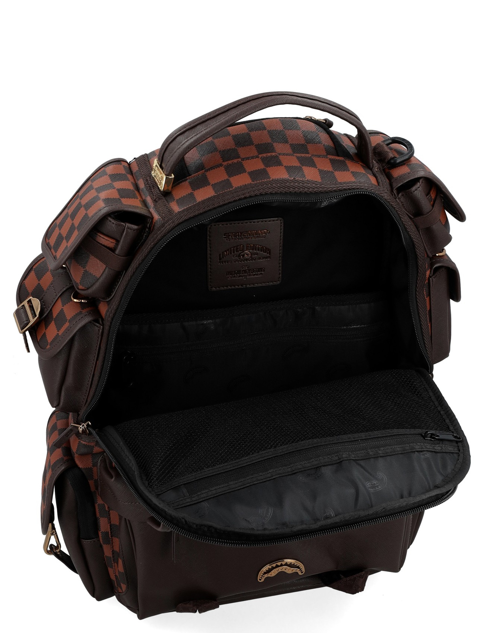 送料込☆【SPRAYGROUND】SPEC OPS ピクセルエンボストイレタリー Sprayground Spec Ops Pixel Emboss backpack in brown vegan