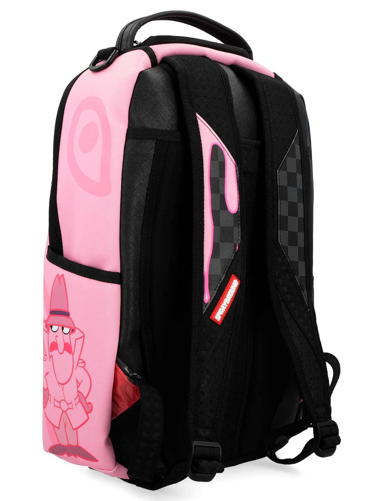 Sprayground Pink Panther Halfpainted backpack in black and pink