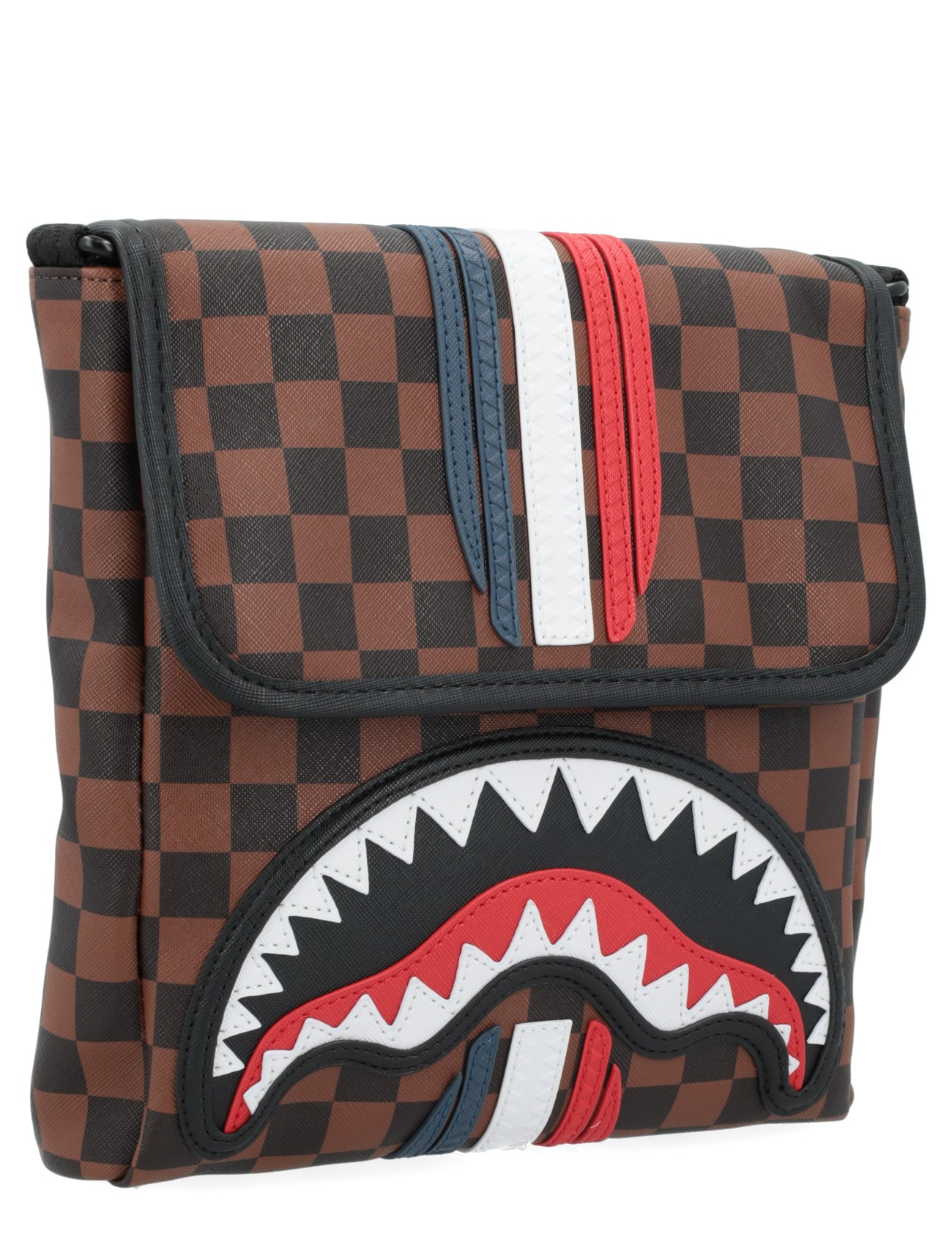 Sprayground Francaise Messenger Sling Bag in Brown Vegan Leather  display picture 1