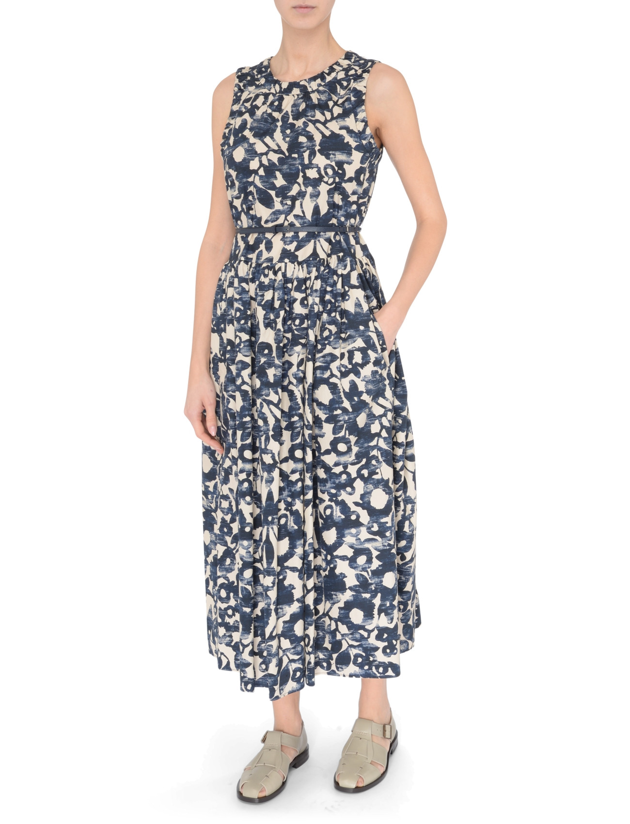 navy blue quince dress Hebrides Wool Dress Grey Max Mara Studio Donna