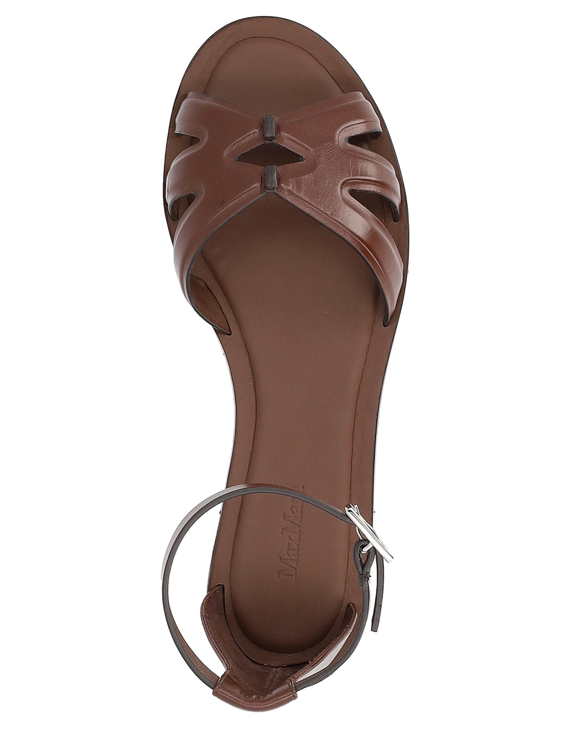 人気【MAXMARA】Sandalo flat in pelle Max Mara flat sandal in brown leather | H-Brands