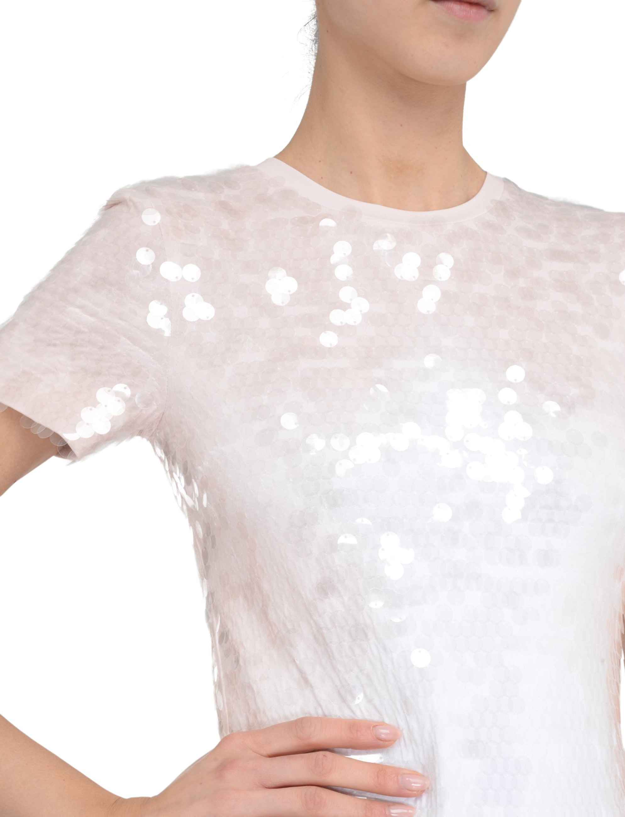【送料&関税込】SportMax Ranghi Dress Sportmax Ranghi dress in optical white sequins | H-Brands