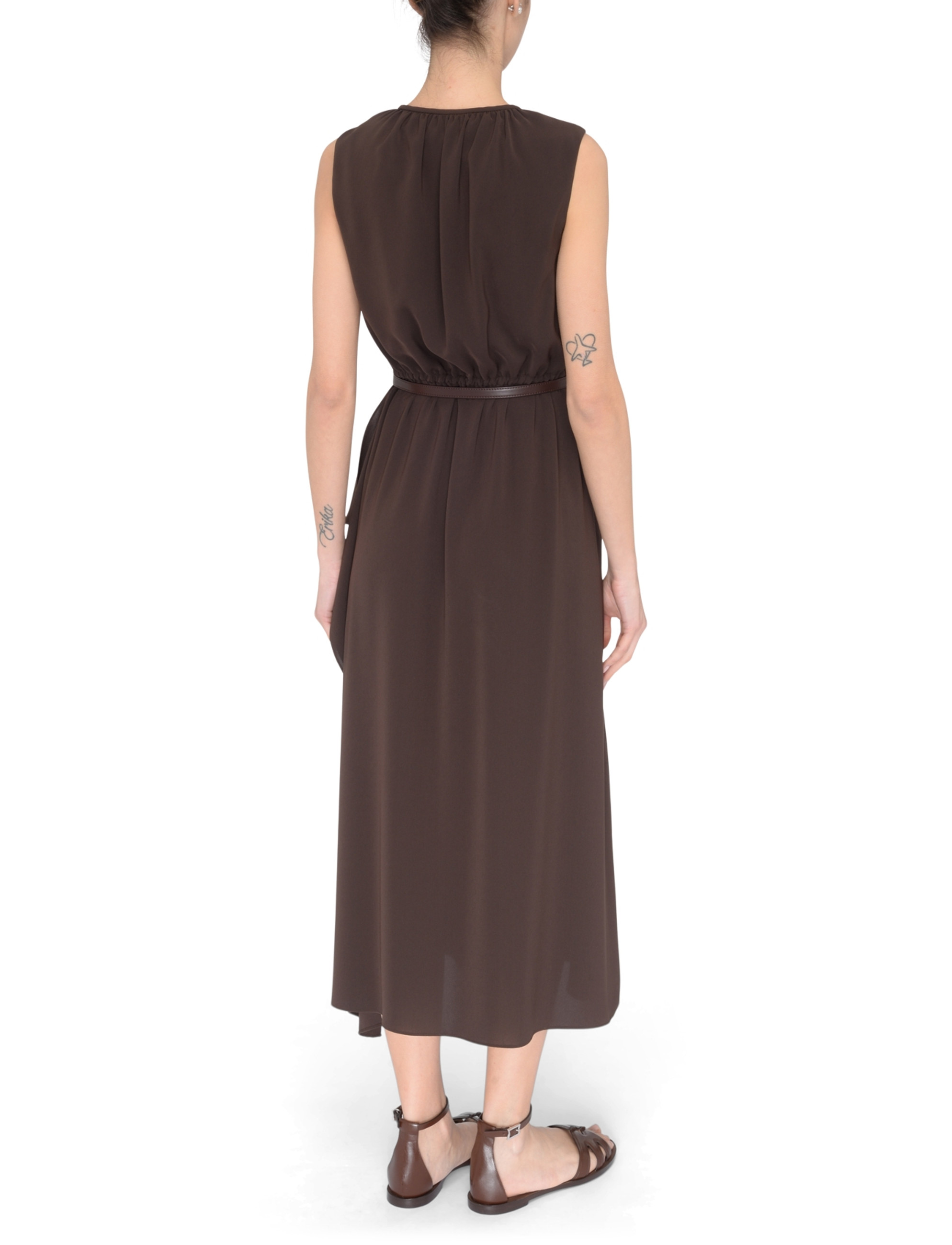 Max Mara Studio ノースリーブ キャディドレス AMOUR Max Mara Studio Amour dress in brown cady