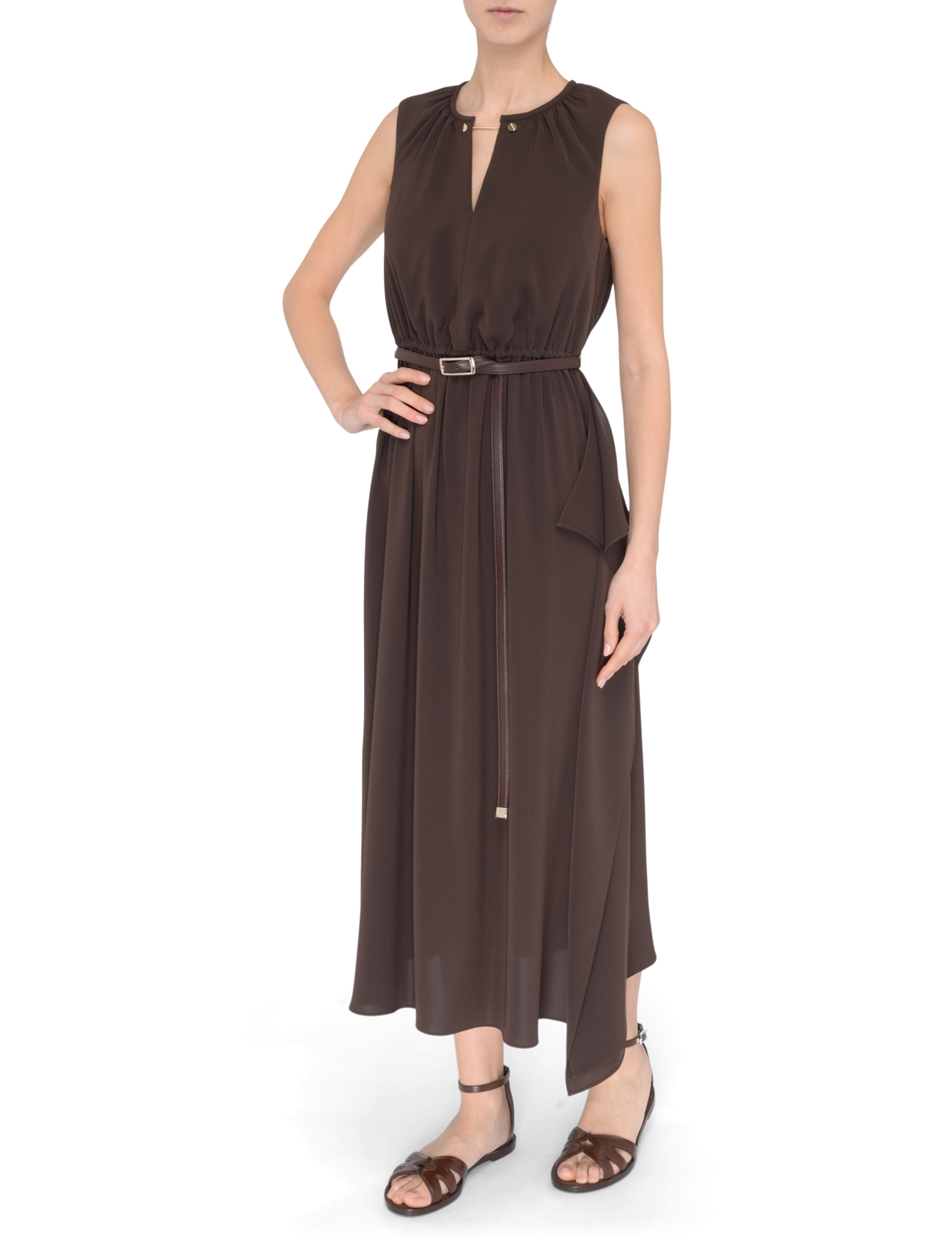 Max Mara Studio Amour dress in brown cady Max Mara Studio Amour dress in brown cady