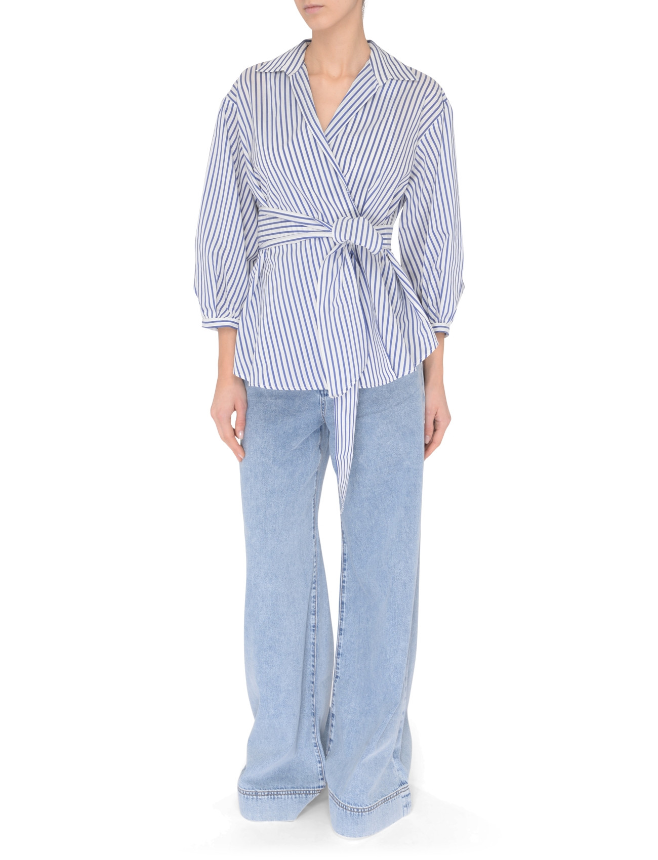 Weekend Max Mara cotton shirt with blue and white stripes | H-Brands