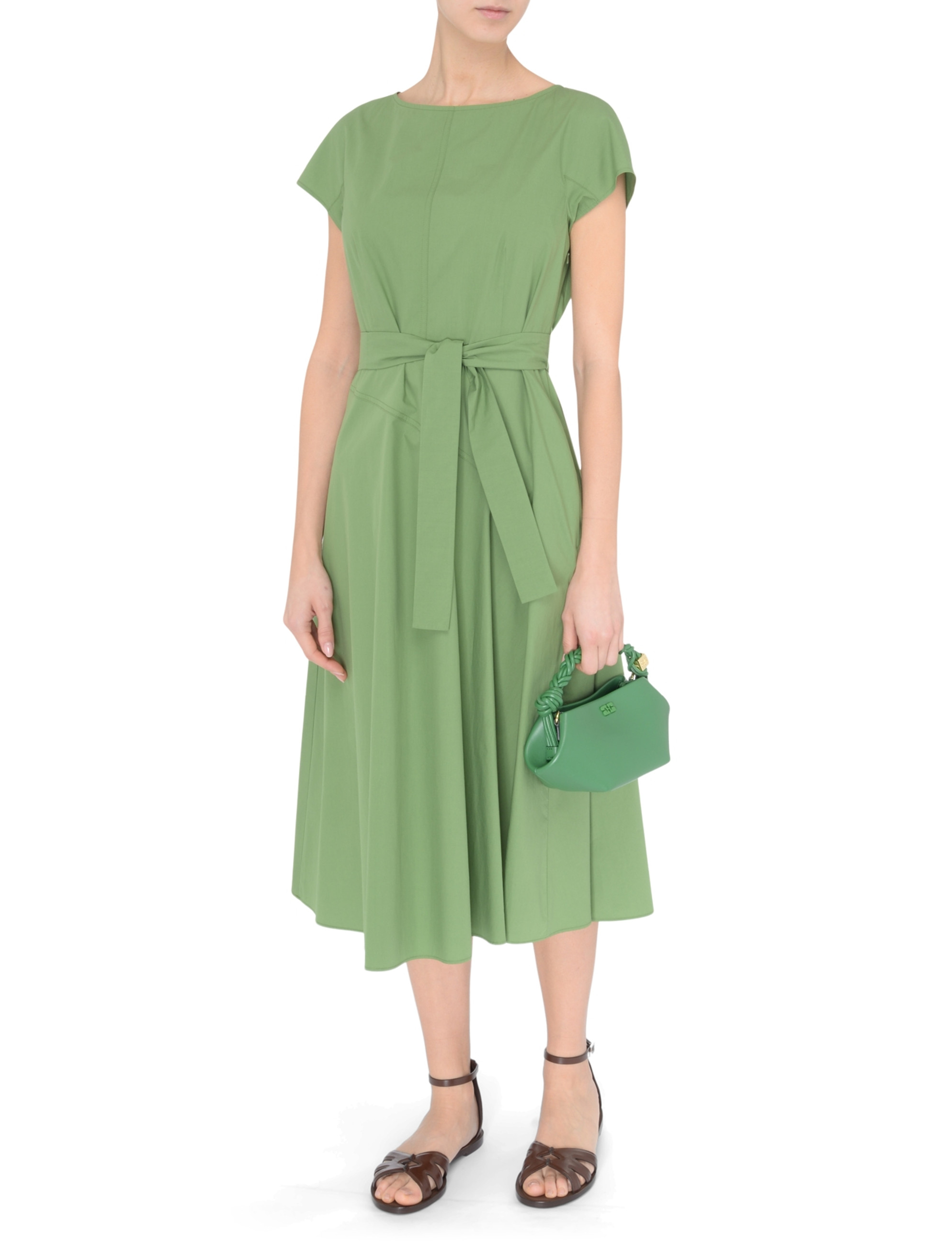 ワンピース WEEKEND MAX MARA Woman Dress Green 2515221142600 007 Weekend Max Mara Magma dress in green cotton | H-Brands