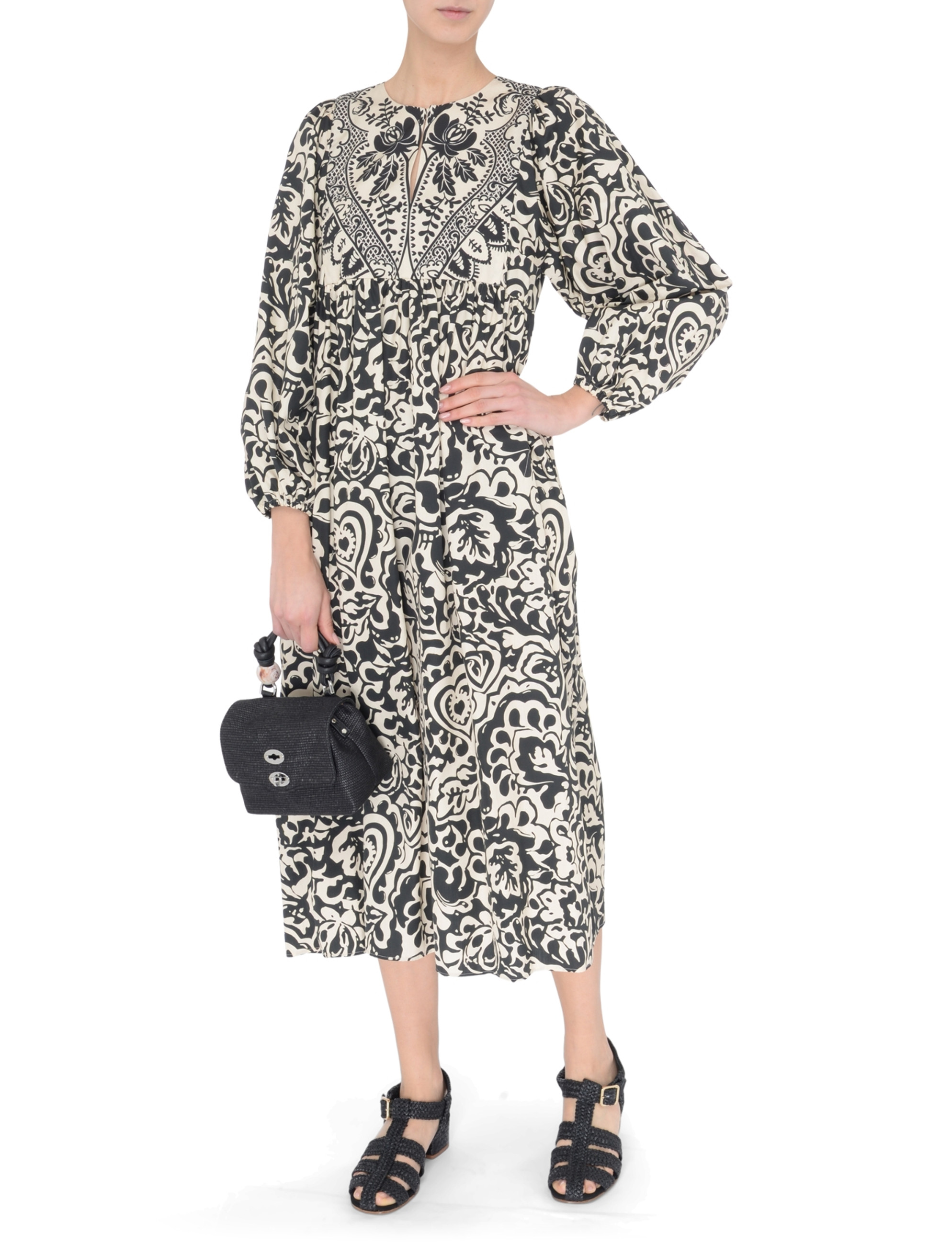 人気【S MAXMARA】Abito in cotone stampato con cintura Abito Weekend Max Mara Anzio in cotone stampato | H-Brands