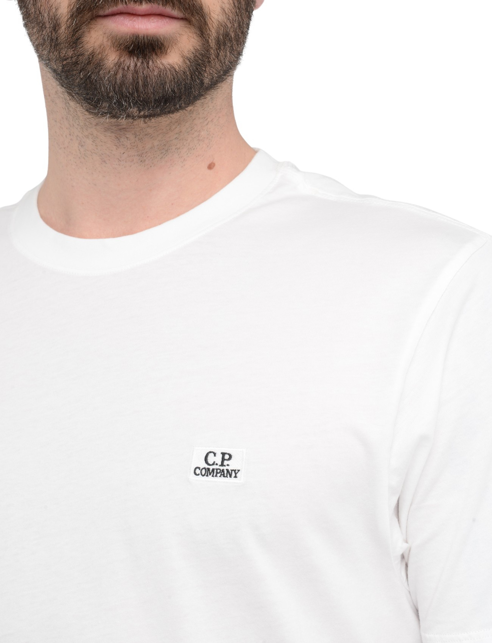 CP COMPANY| (30/1 Jersey Logo Patch T-Shirt (18CMTS031A T-shirt C.P. Company en coton blanc 30/1 | H-Brands