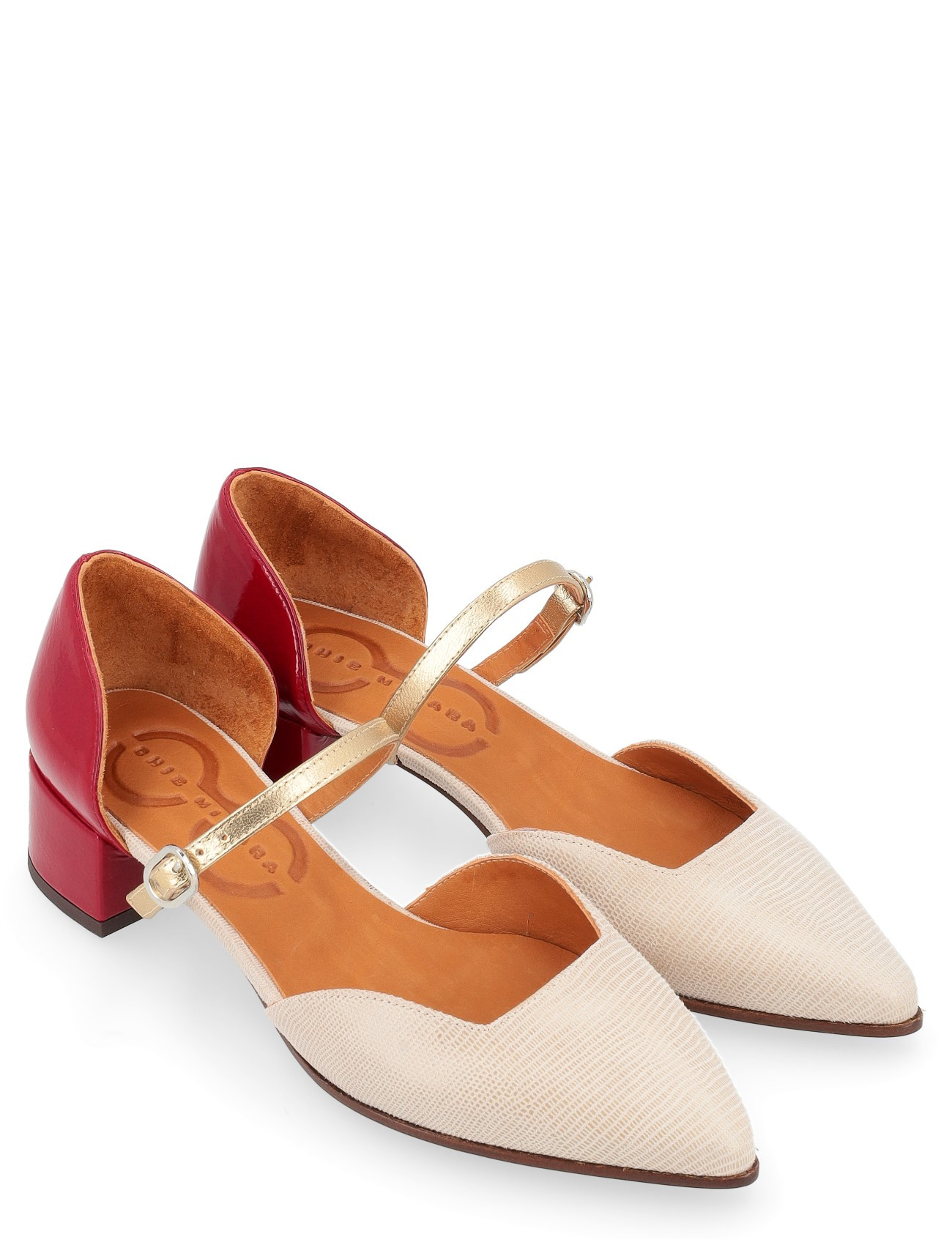 Chie Mihara heeled shoe in beige leather | H-Brands