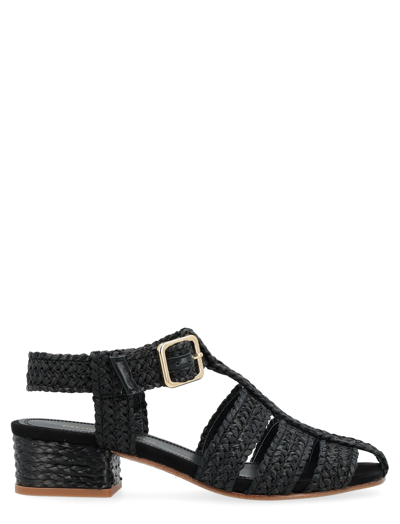 Paloma Barceló Sandals in Black Raffia | H-Brands