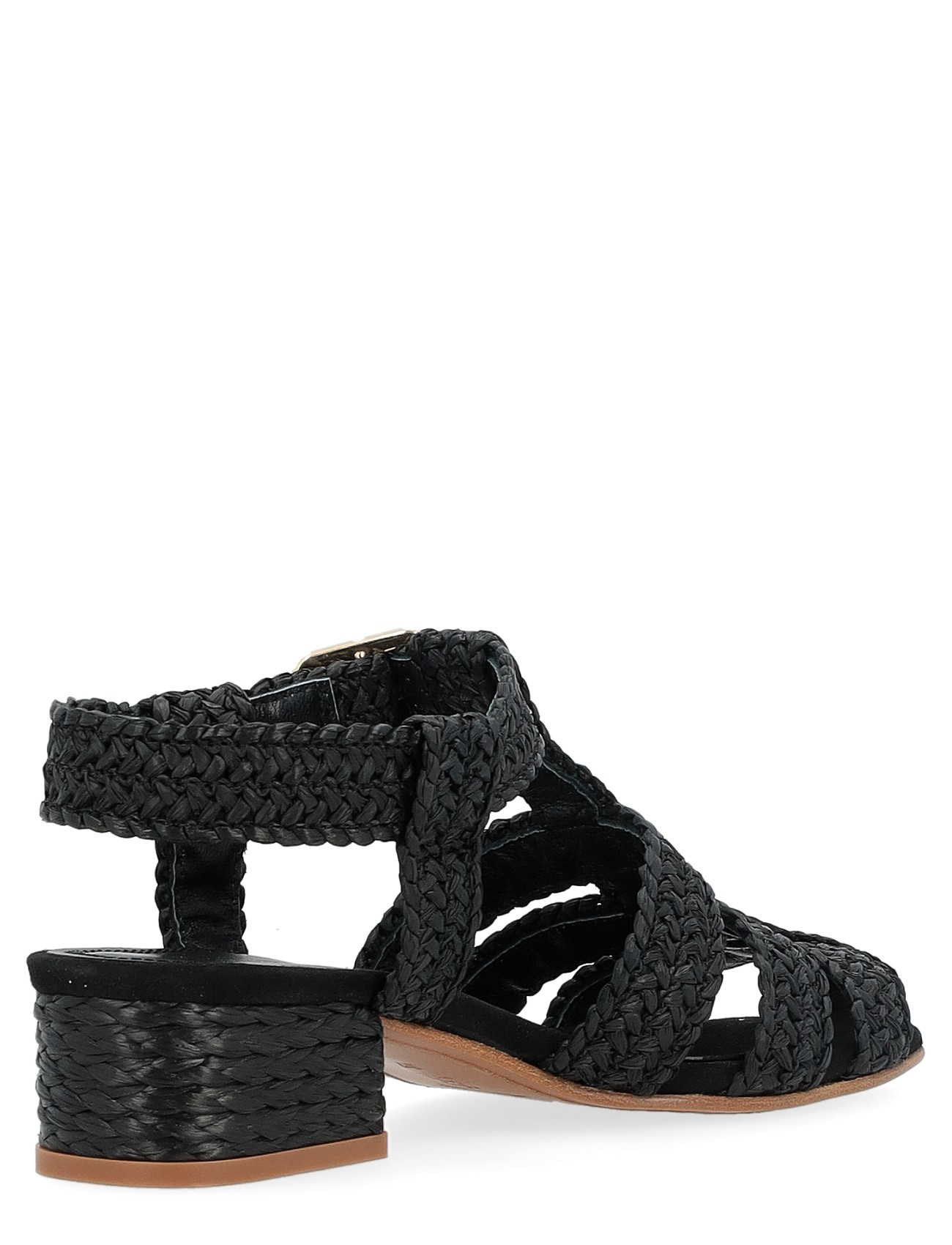 Paloma Barceló Sandals in Black Raffia | H-Brands