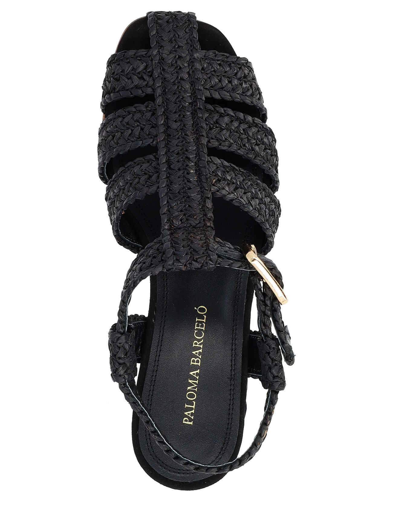 Paloma Barceló Sandals in Black Raffia | H-Brands
