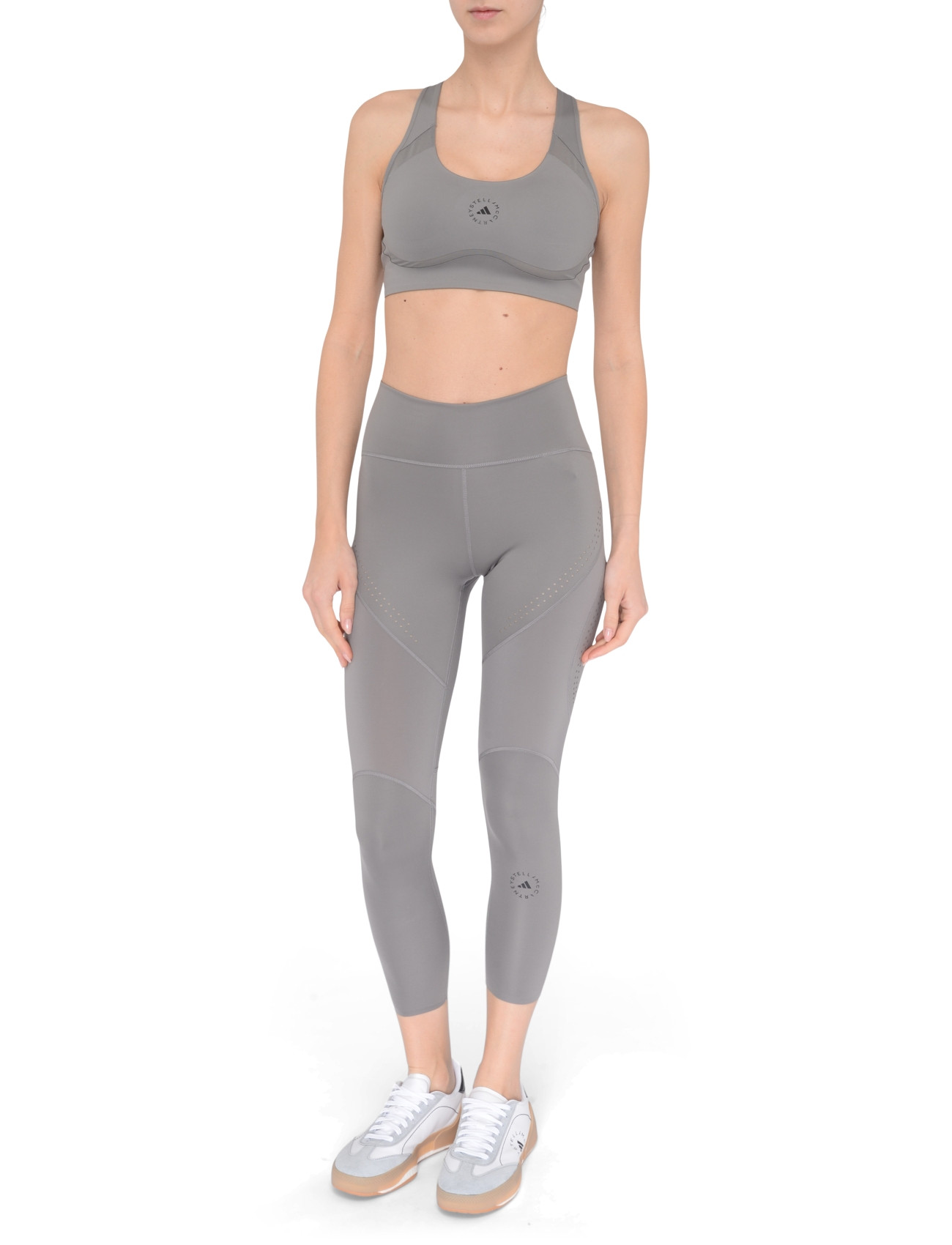 Leggings 7/8 Adidas by Stella McCartney in tessuto tecnico grigio