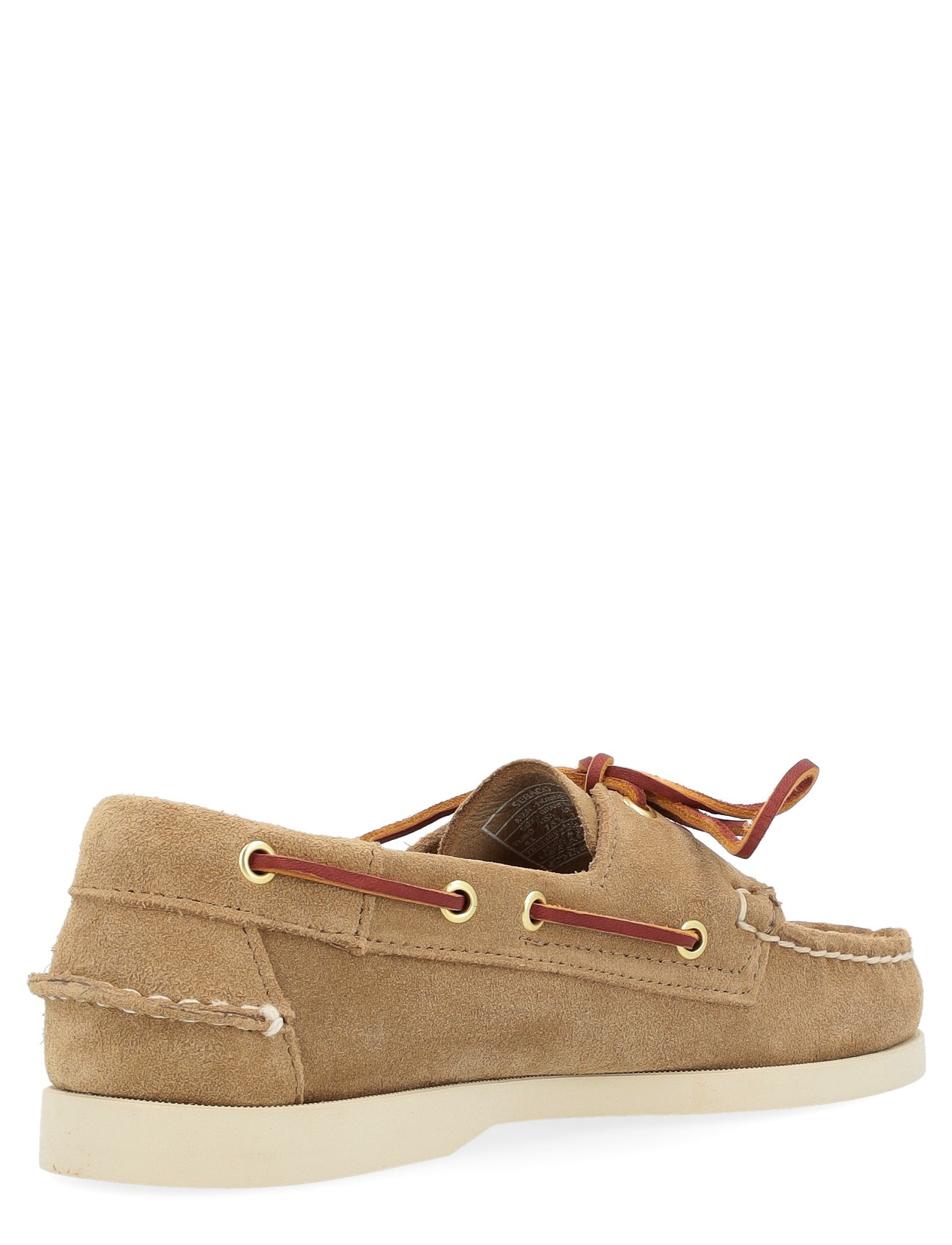 Sebago Tan Suede Moc Toe Loafers Vibram Wedge Sole Toggle  display picture 3