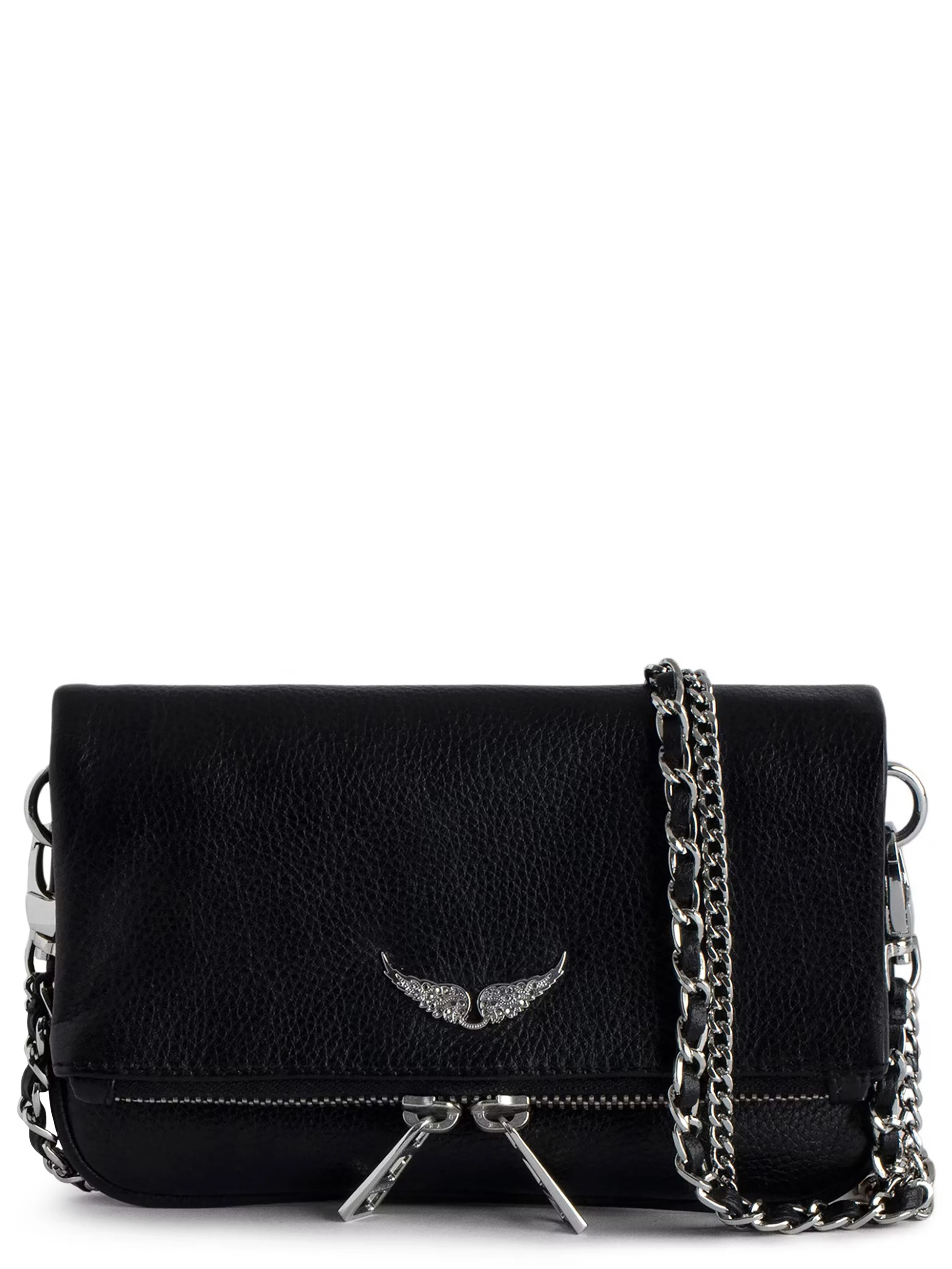 Pochette Zadig&Voltaire Rock Mini in pelle color nera