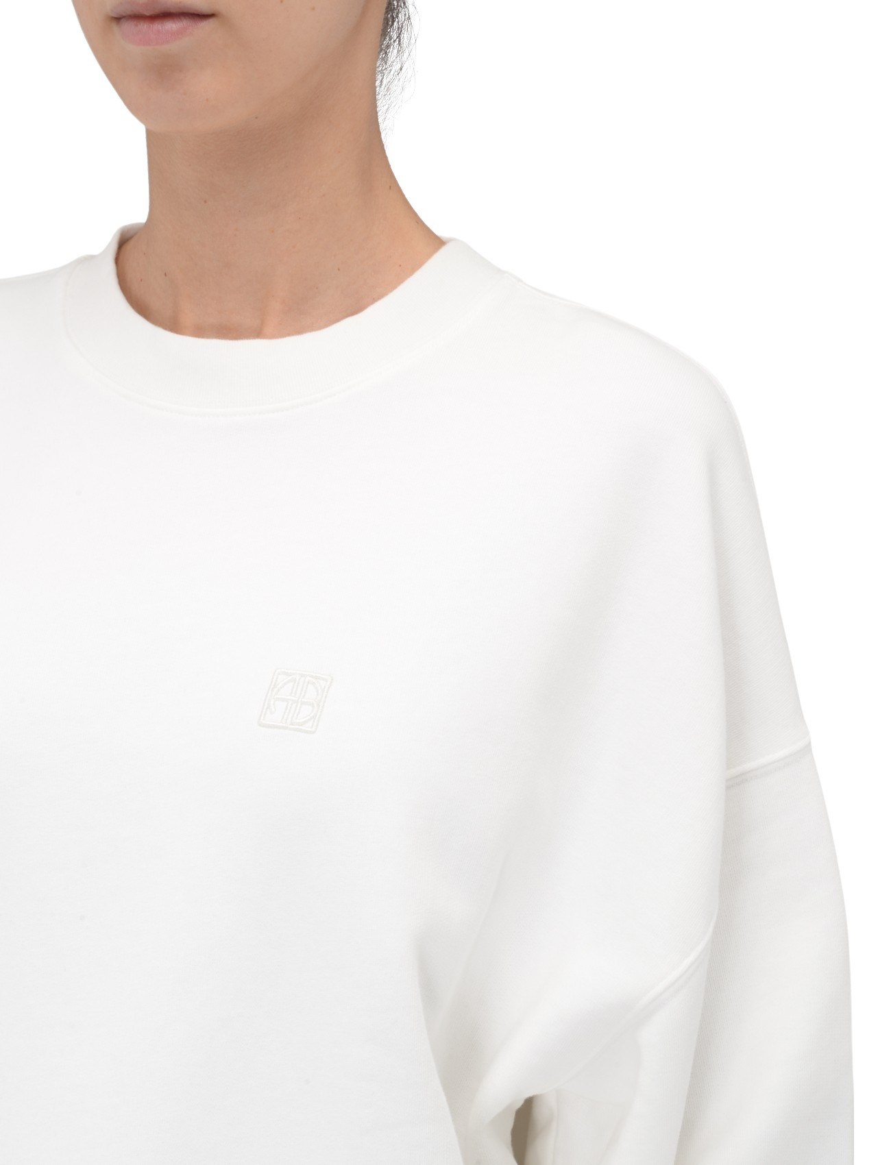 ANINEBING スウェット ANINE BING Miles embroidered cotton-jersey sweatshirt | NET