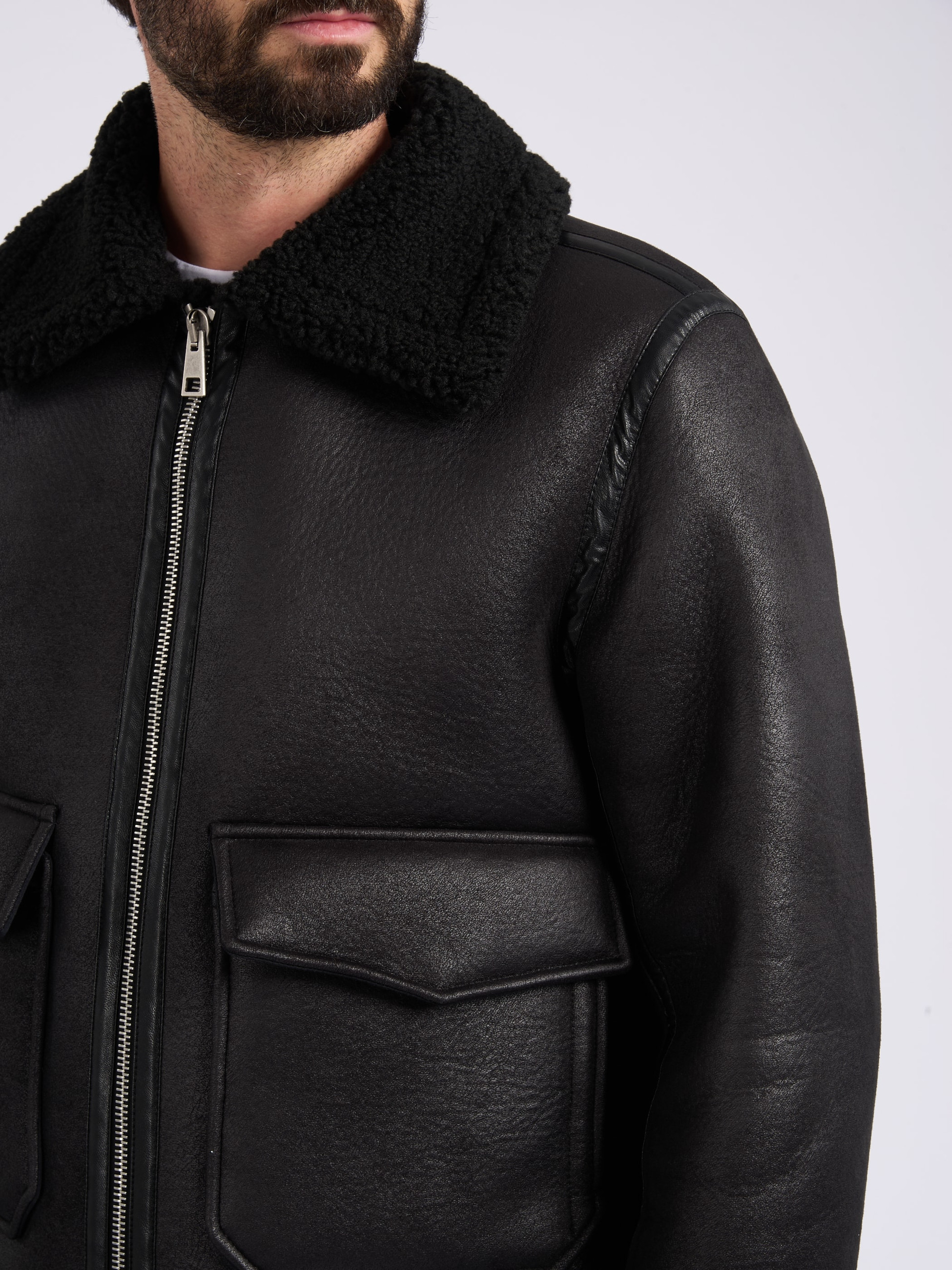 A.P.C. Jacket in Black Faux Leather | H-Brands