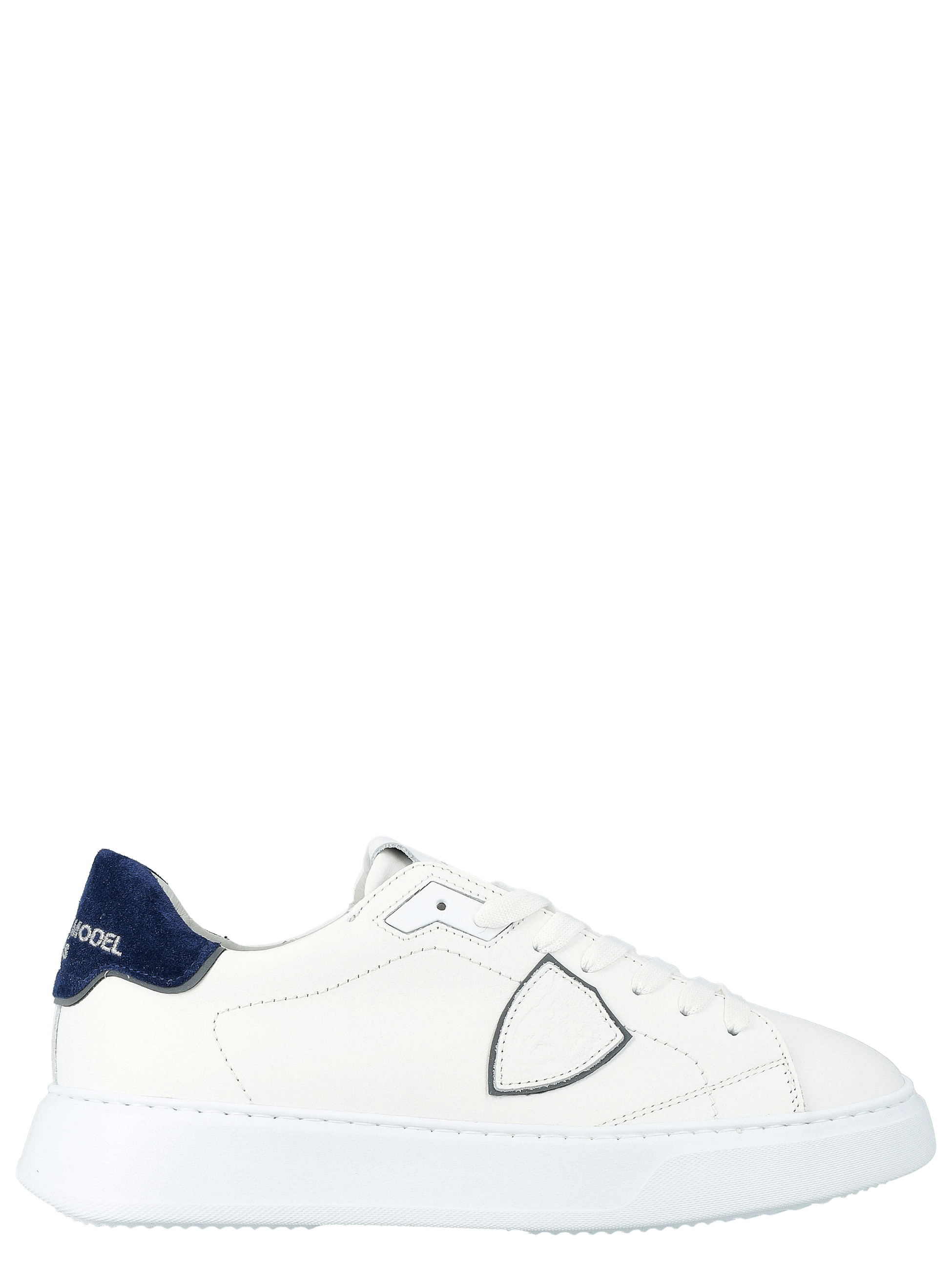 Philippe Model Temple sneaker in white leather and blue heel