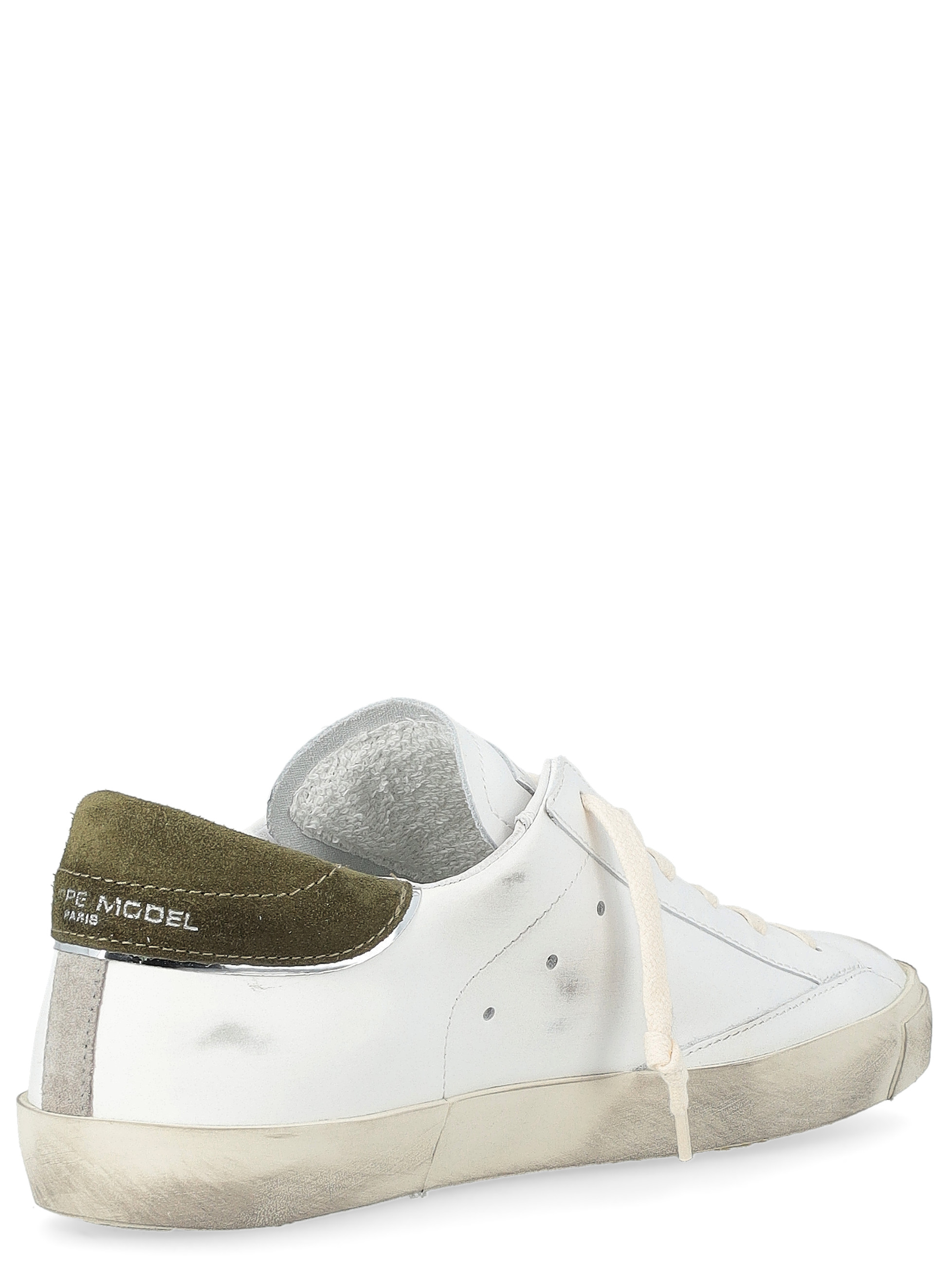 Philippe Model Sneakers in White and Green Leather | H-Brands