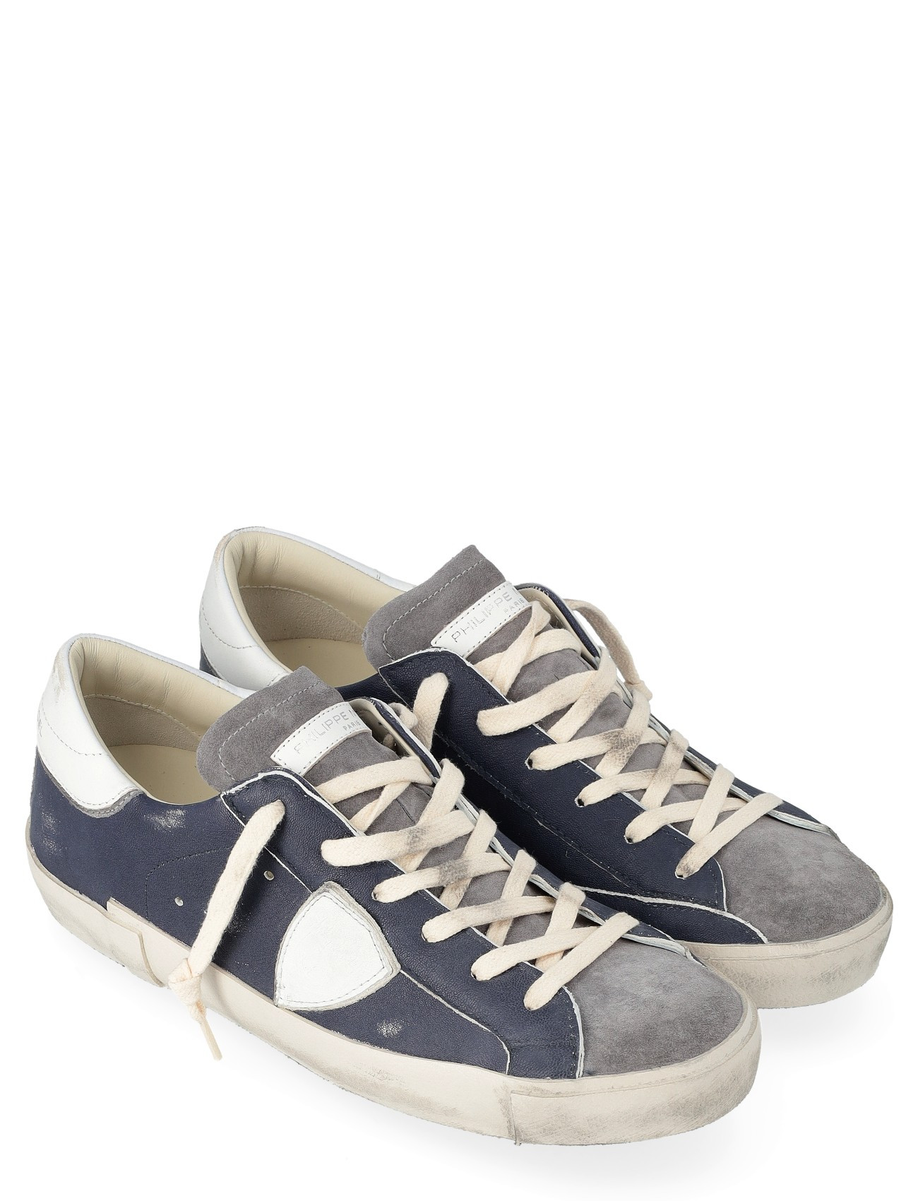 Philippe Model sneakers in blue, white, and gray leather | H-Brands