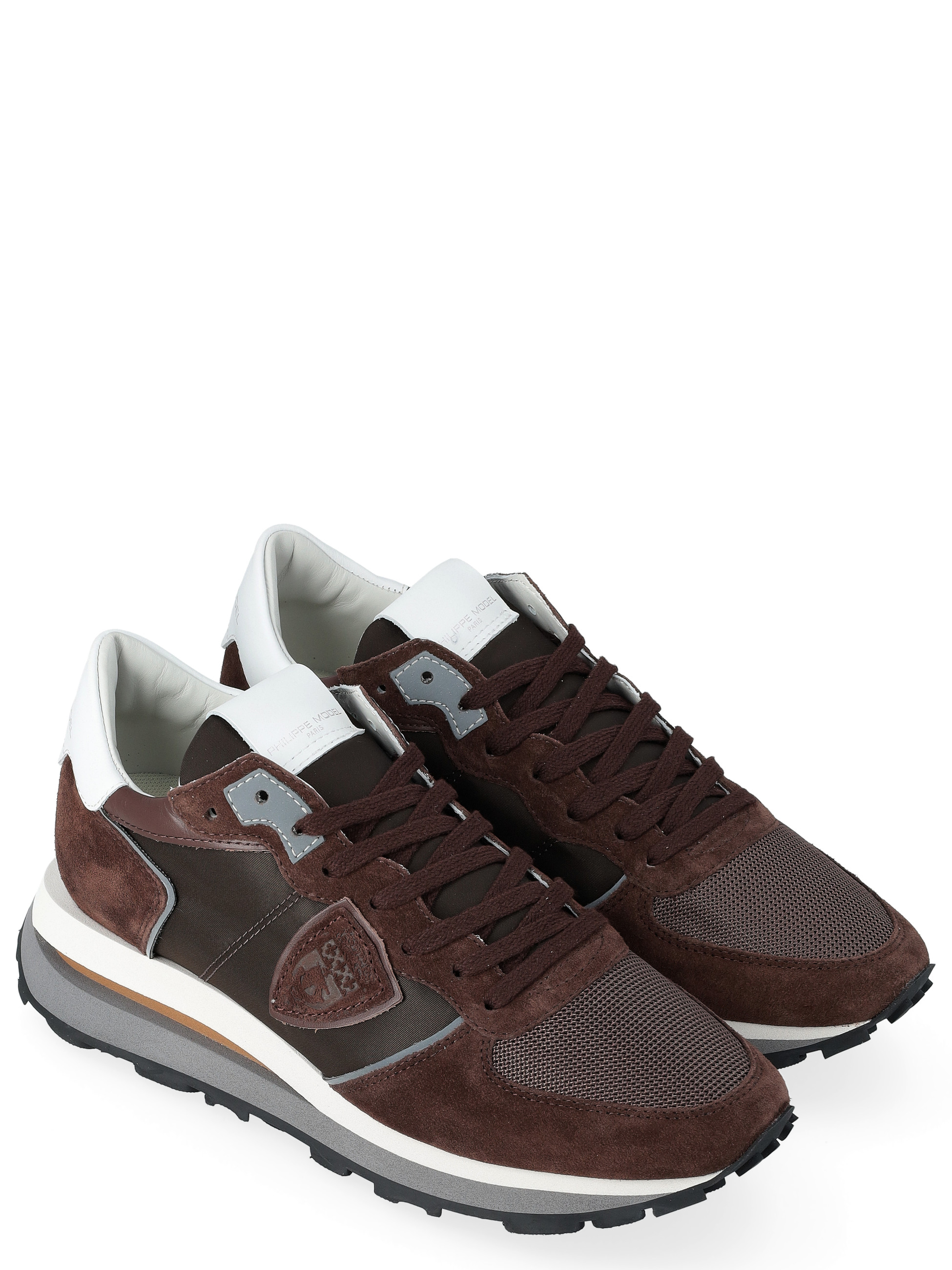 Philippe Model Tropez Haute sneaker in brown leather and Philippe Model Tropez Haute sneaker in brown leather and