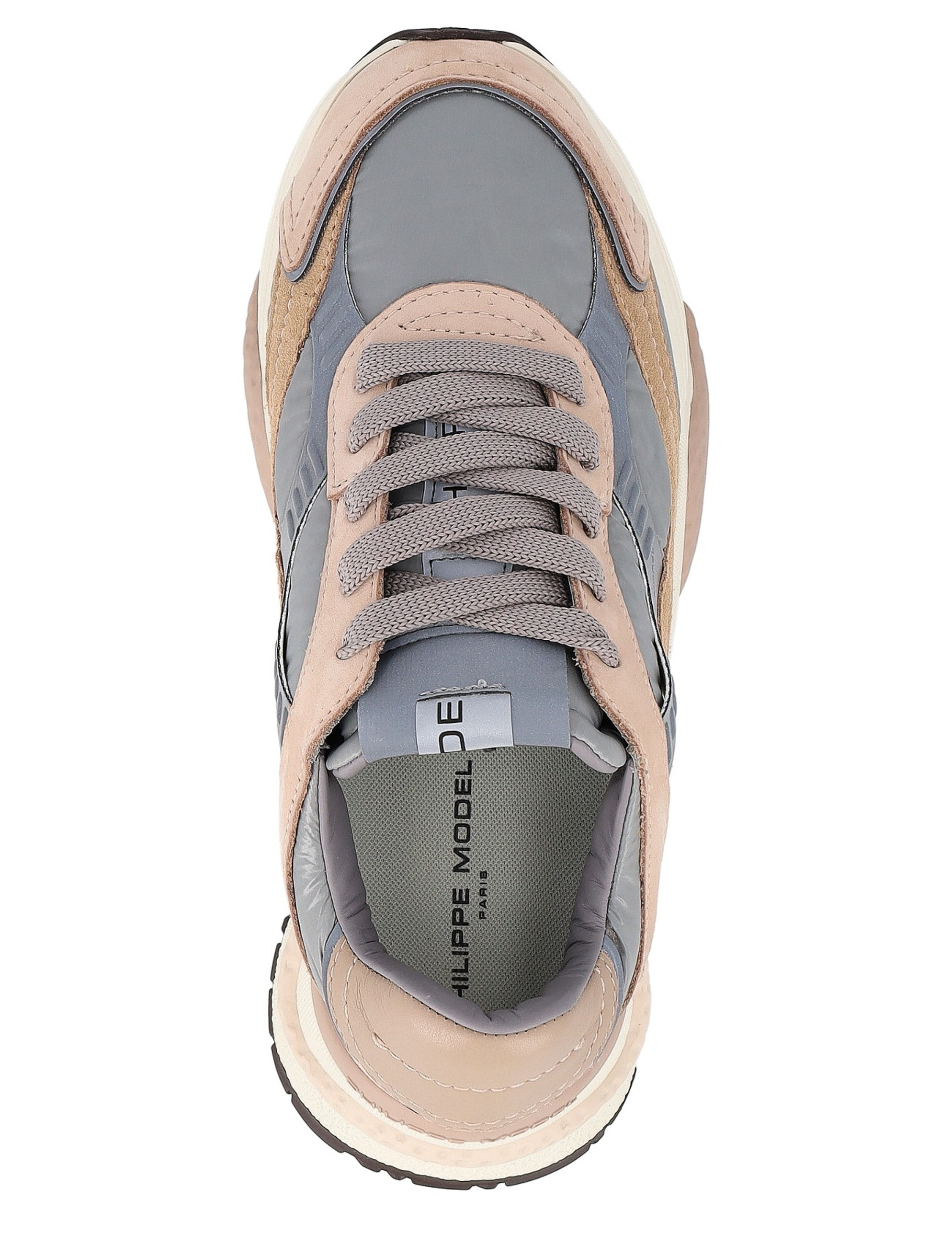 スニーカー Odeon Low Sneakers - Philippe Model - Leather - Grey Baskets Philippe Model Odeon en cuir gris et rose | H-Brands
