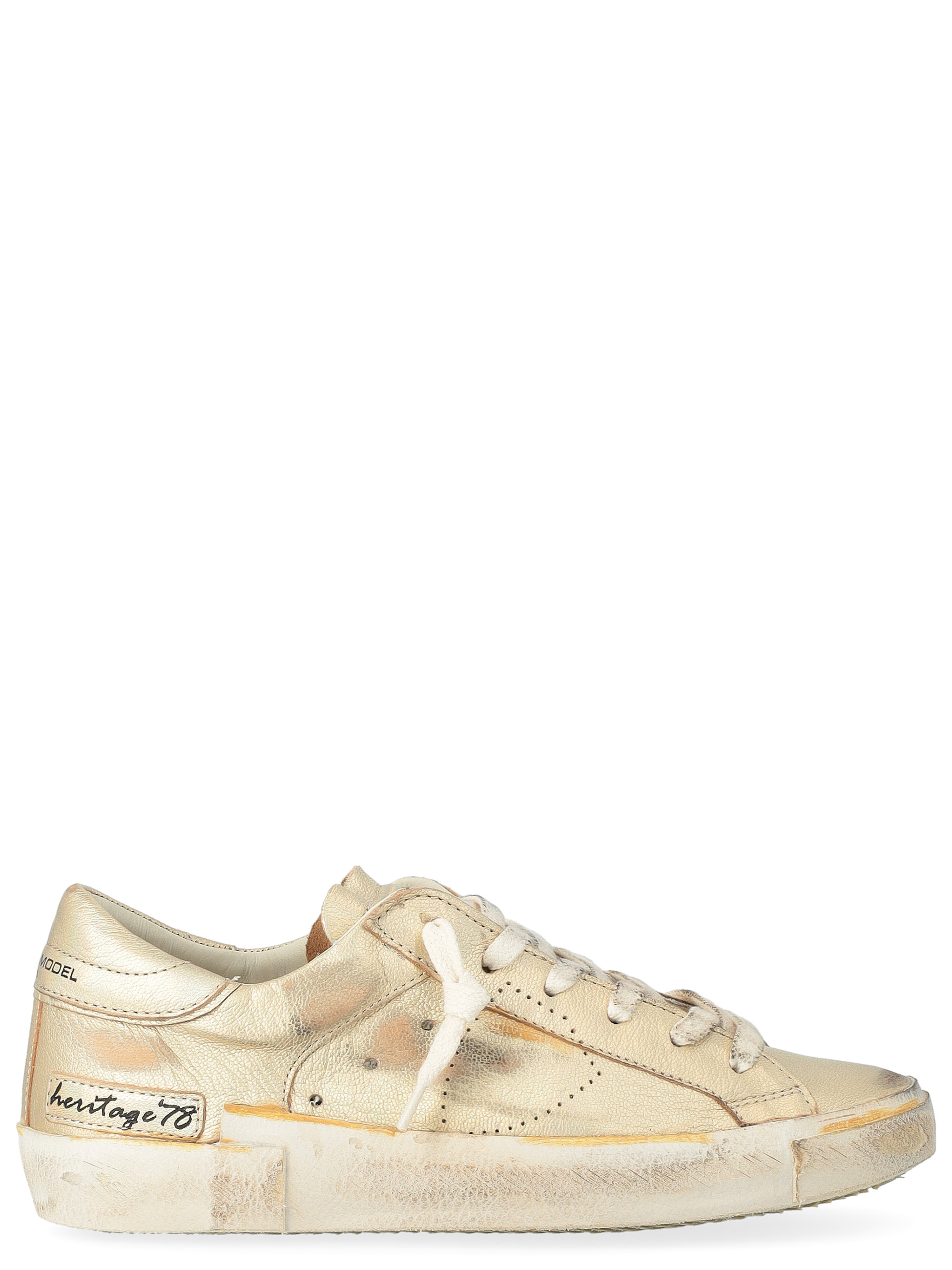 Zapatilla Philippe Model Prsx en piel platino Zapatilla Philippe Model Prsx en piel platino