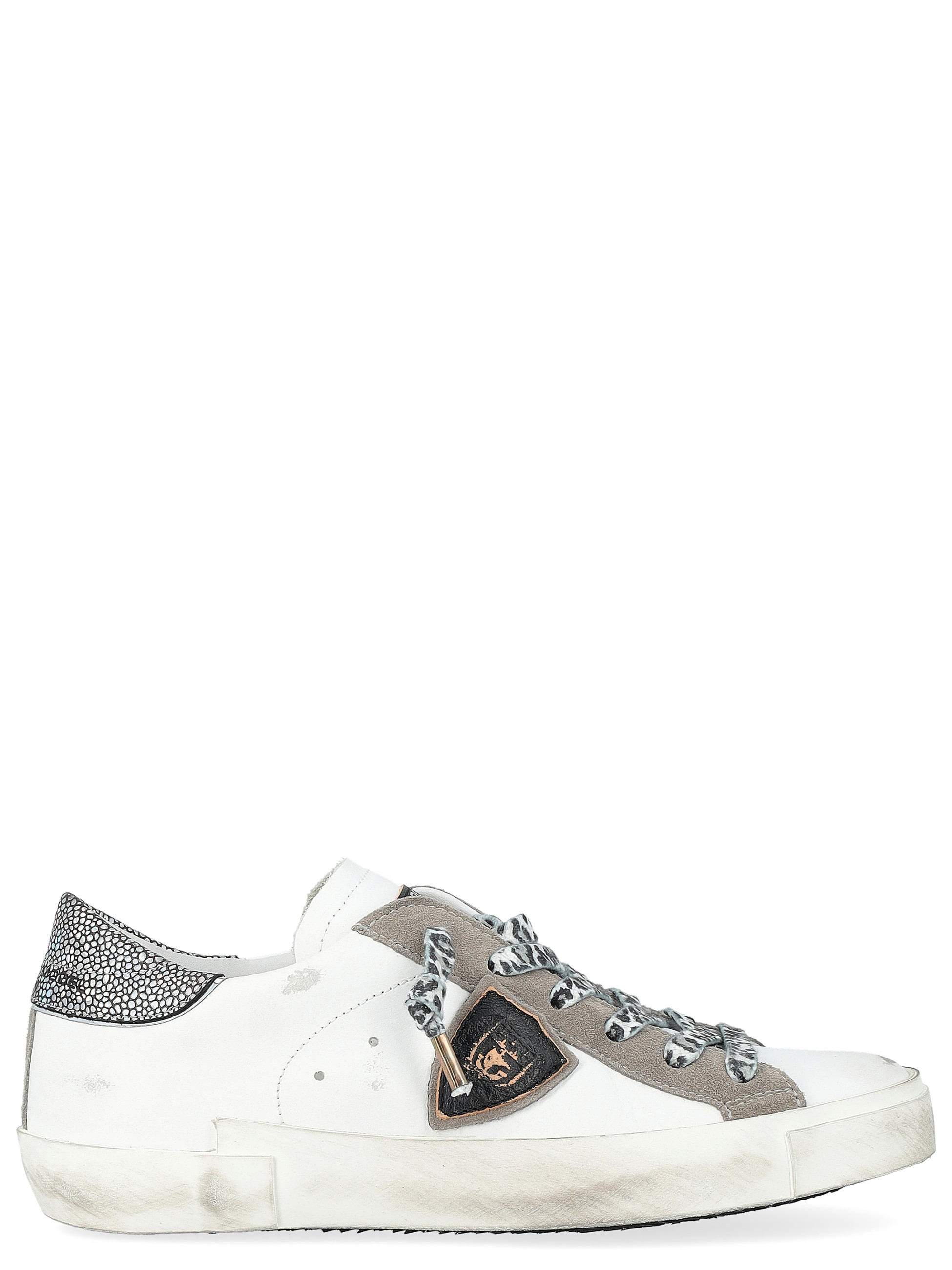 Zapatilla Philippe Model Prsx en piel blanca gris y negra Zapatilla Philippe Model Prsx en piel blanca gris y negra