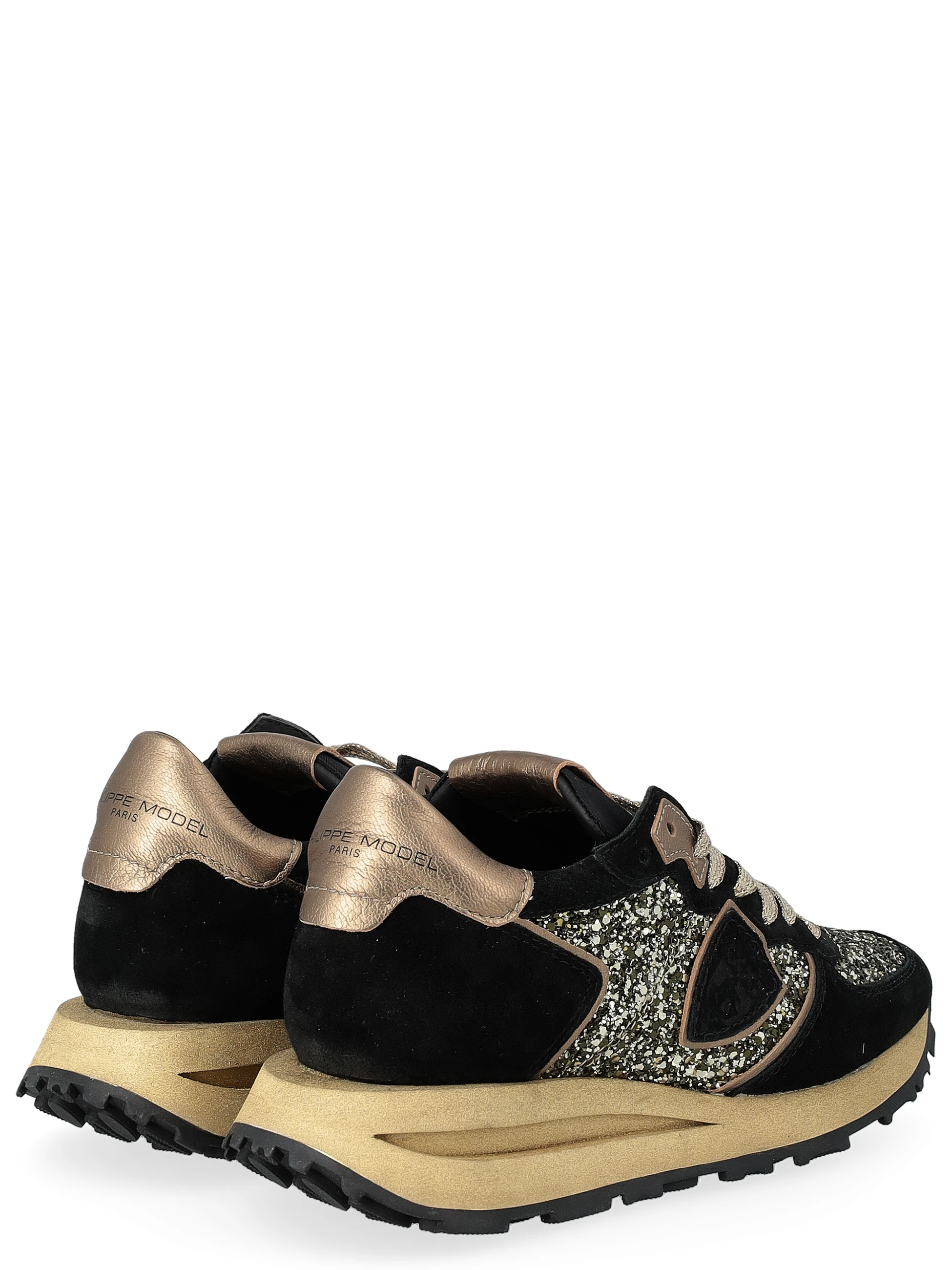 Philippe Model Haute sneakers in black and gold suede | H-Brands