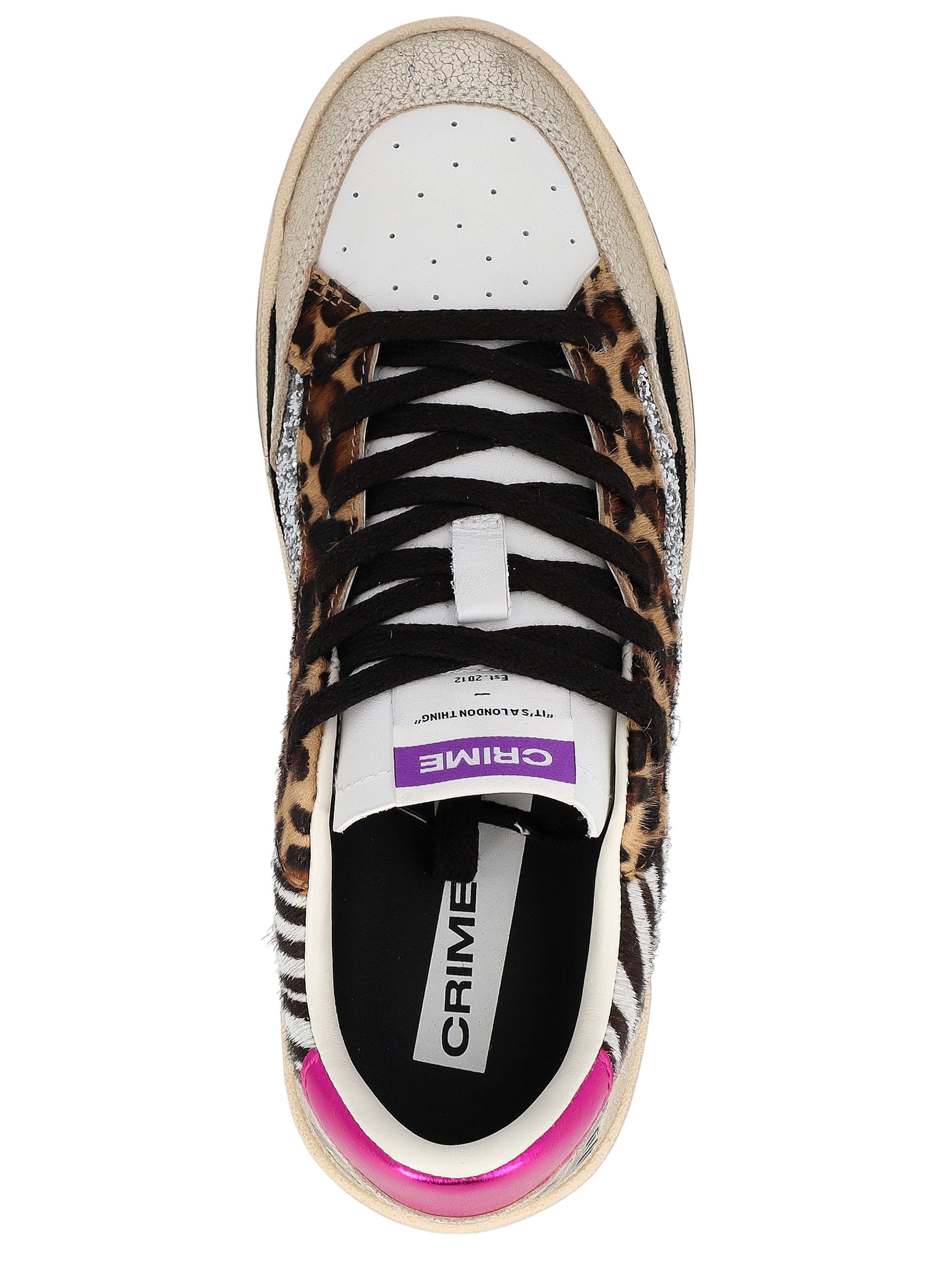 Crime London Jungle Fever Sneakers in White Leather | H-Brands
