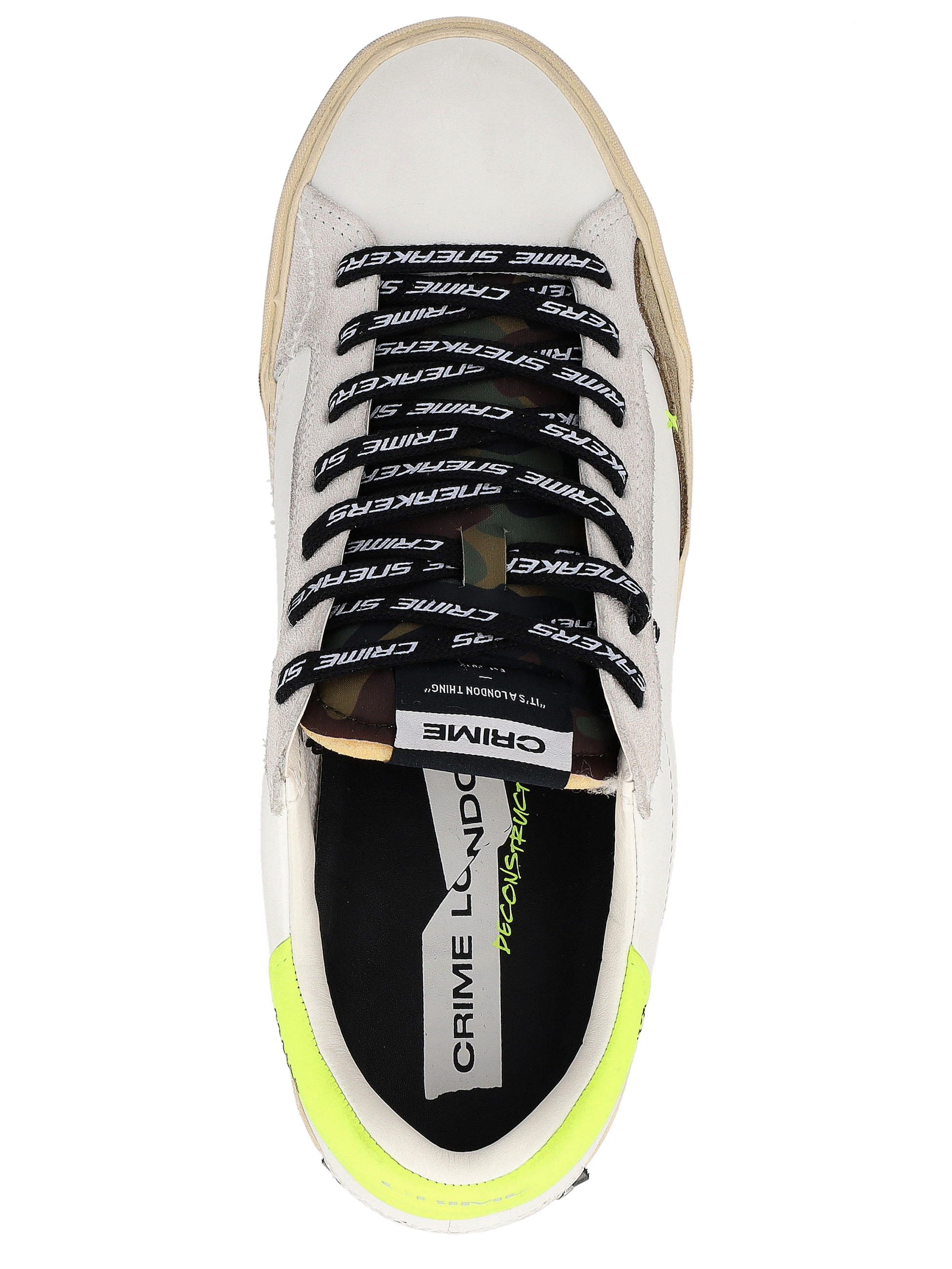 Crime London Deconstructed Sneakers in White Leather | H-Brands