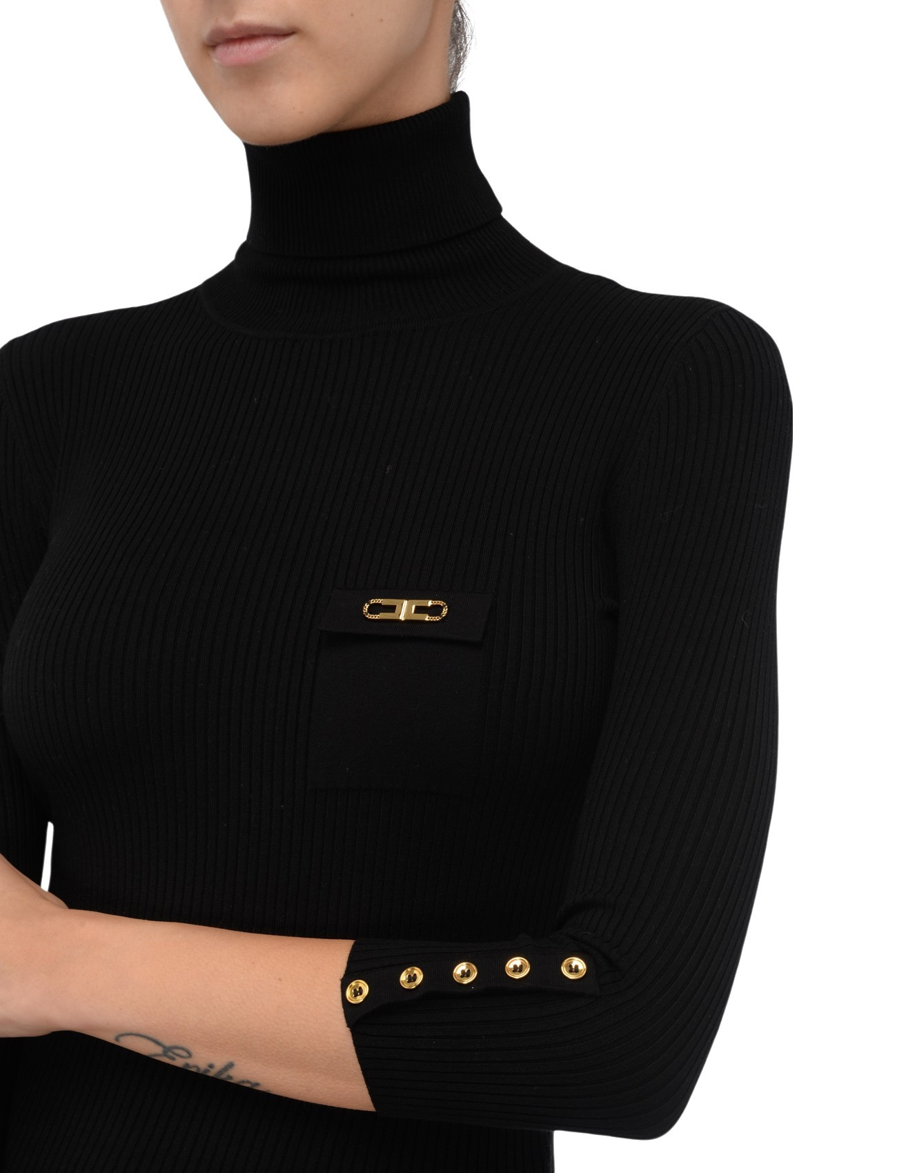 Elisabetta Franchi black ribbed Elisabetta Franchi dress | H-Brands