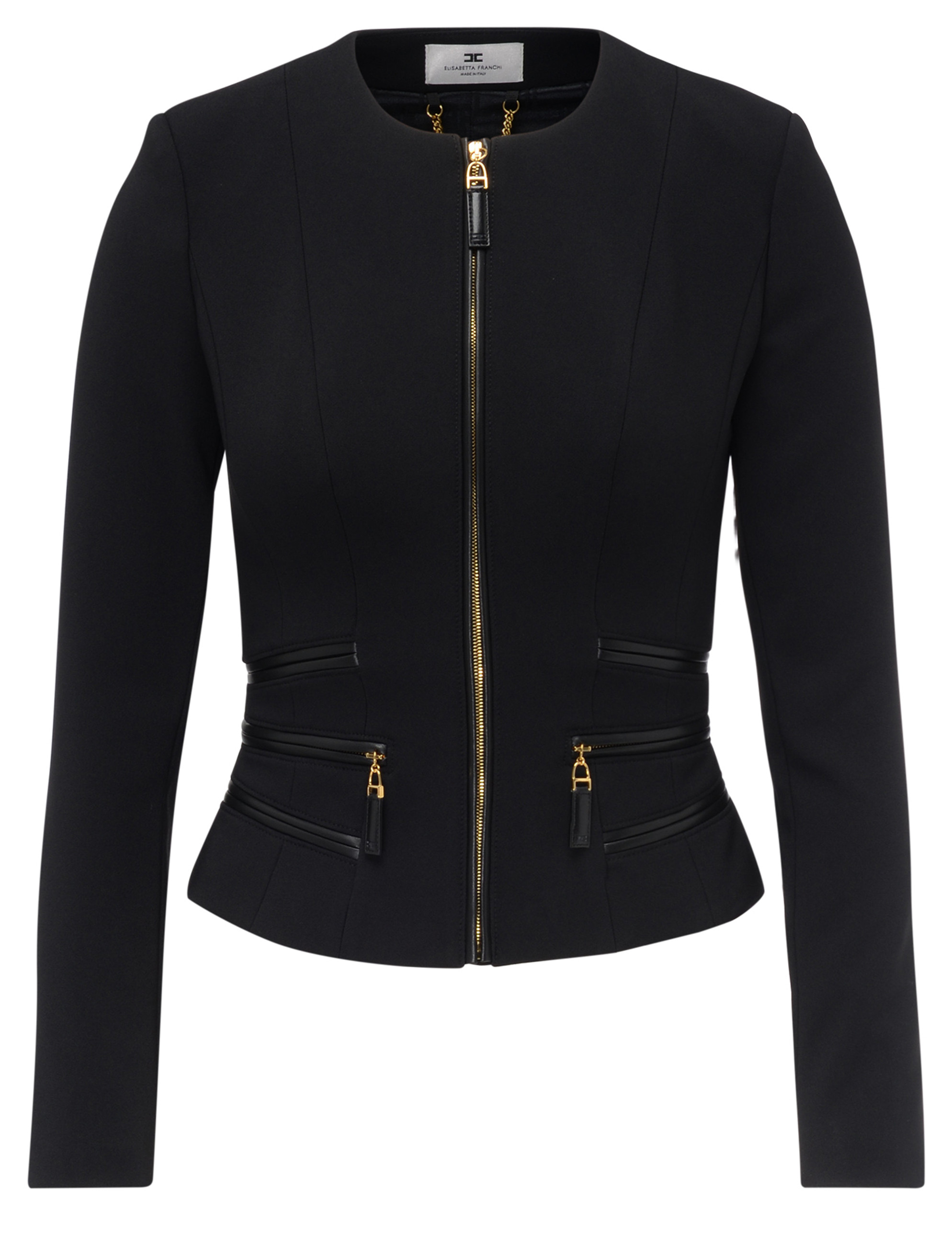 Chaqueta Elisabetta Franchi de crepé doble negro