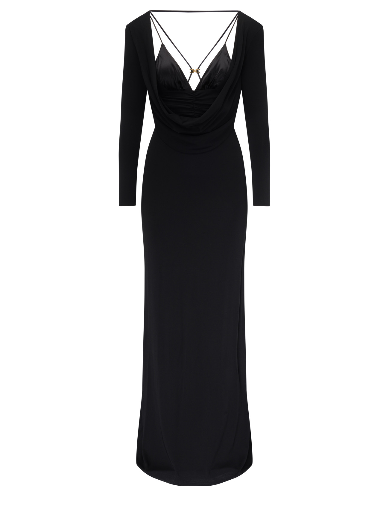 Elisabetta Franchi Carpet dress in black crêpe jersey | H-Brands