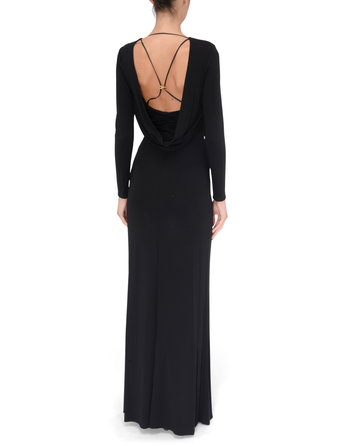 Elisabetta Franchi Carpet dress in black crêpe jersey | H-Brands