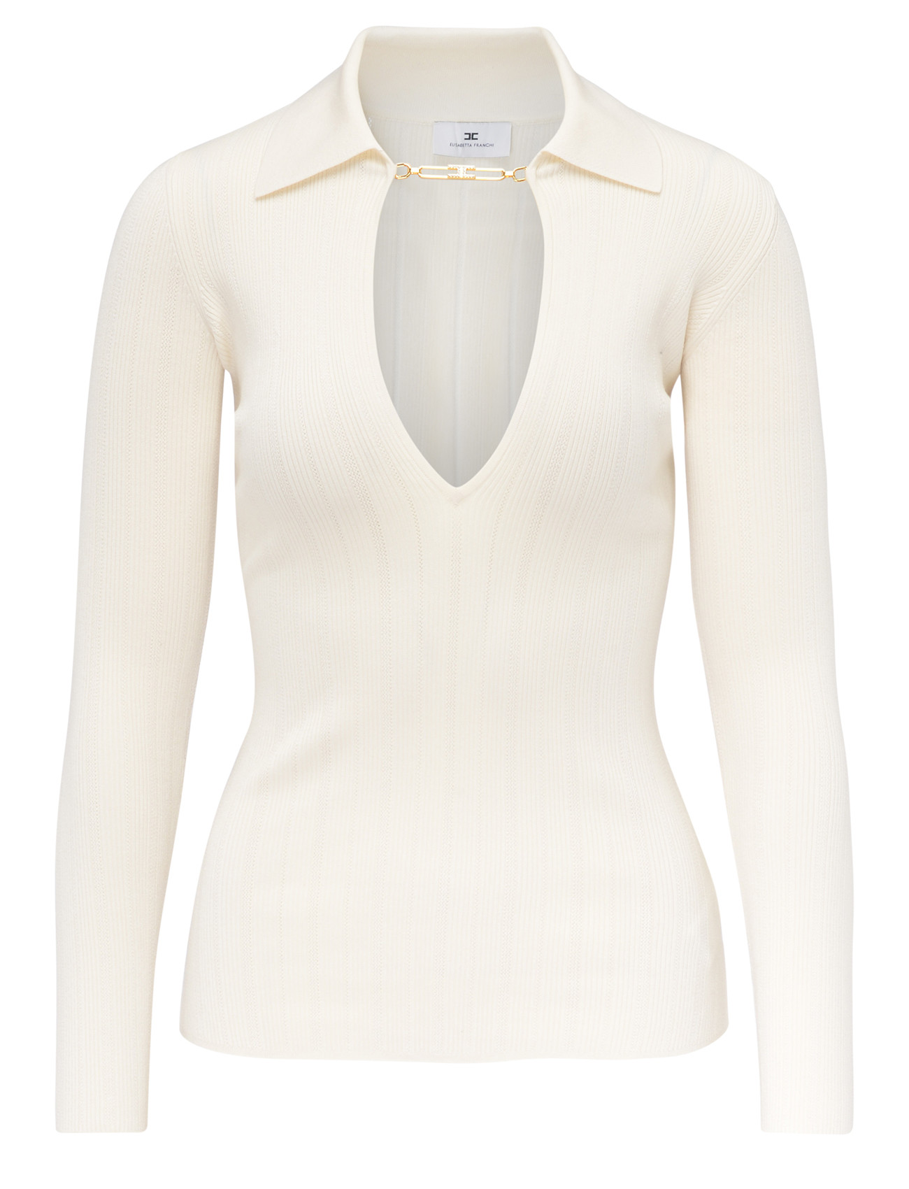 Elisabetta Franchi white silk-blend Elisabetta Franchi sweater | H