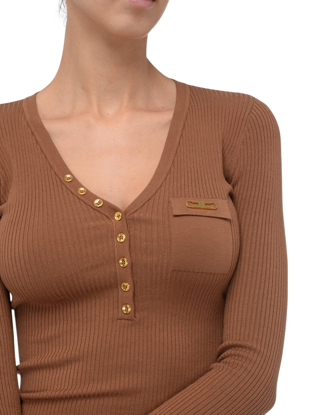Elisabetta Franchi brown Elisabetta Franchi sweater with pocket