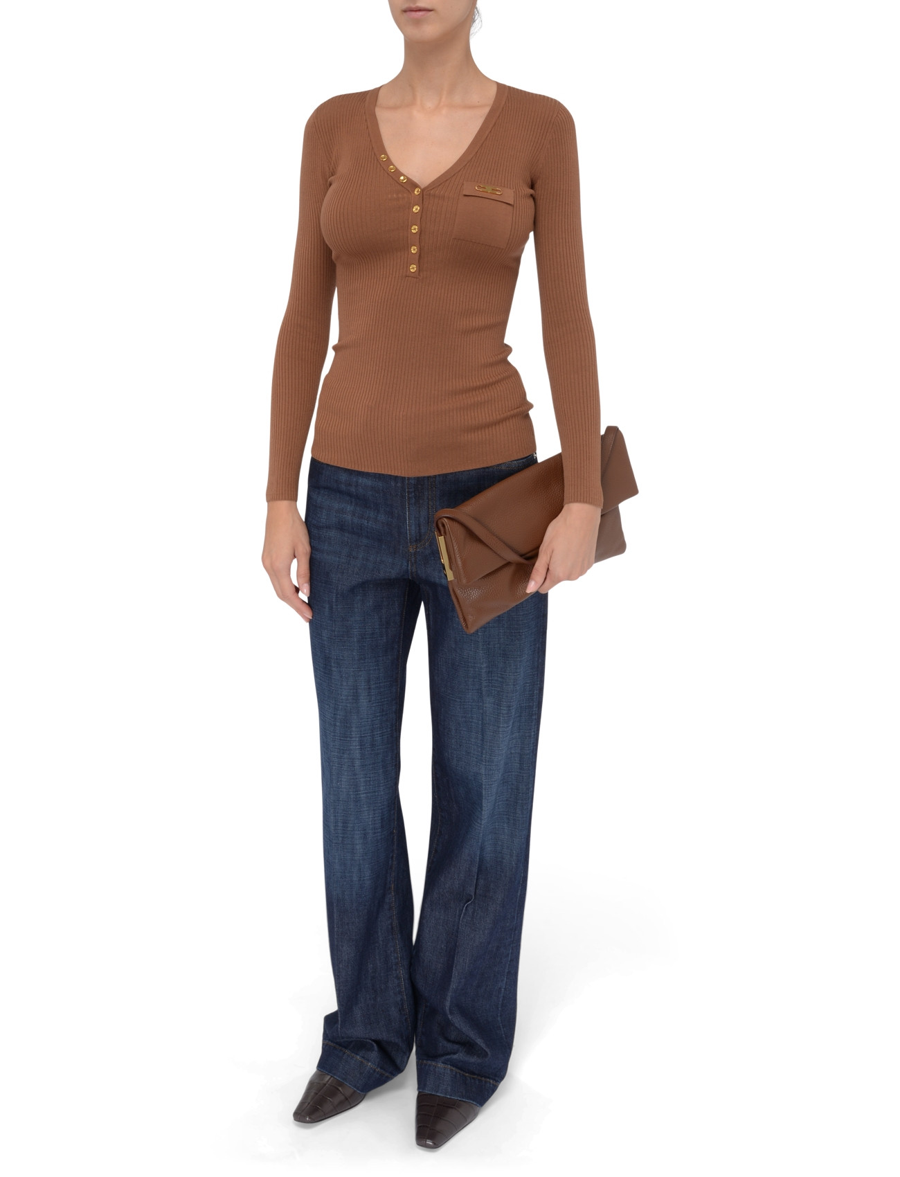 Elisabetta Franchi brown Elisabetta Franchi sweater with pocket